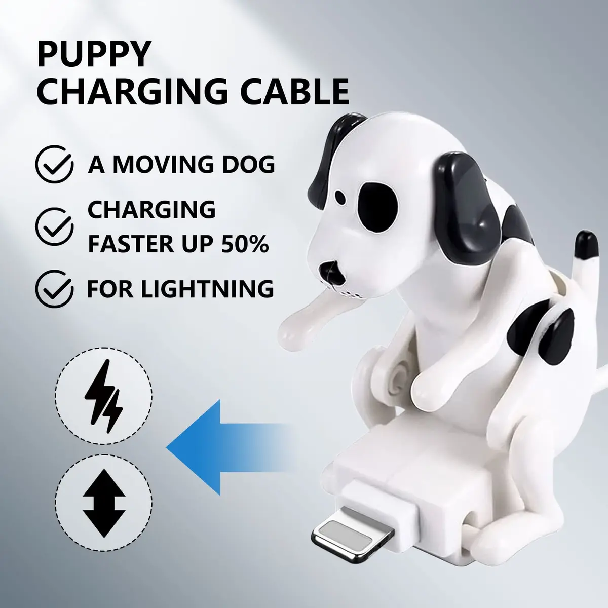 Fourmor Funny Dog Fast Charger Cable - Portable Stray Dog Toy Smartphone USB Charging Cable for iPhone Type-C Various Models Phones - view 3