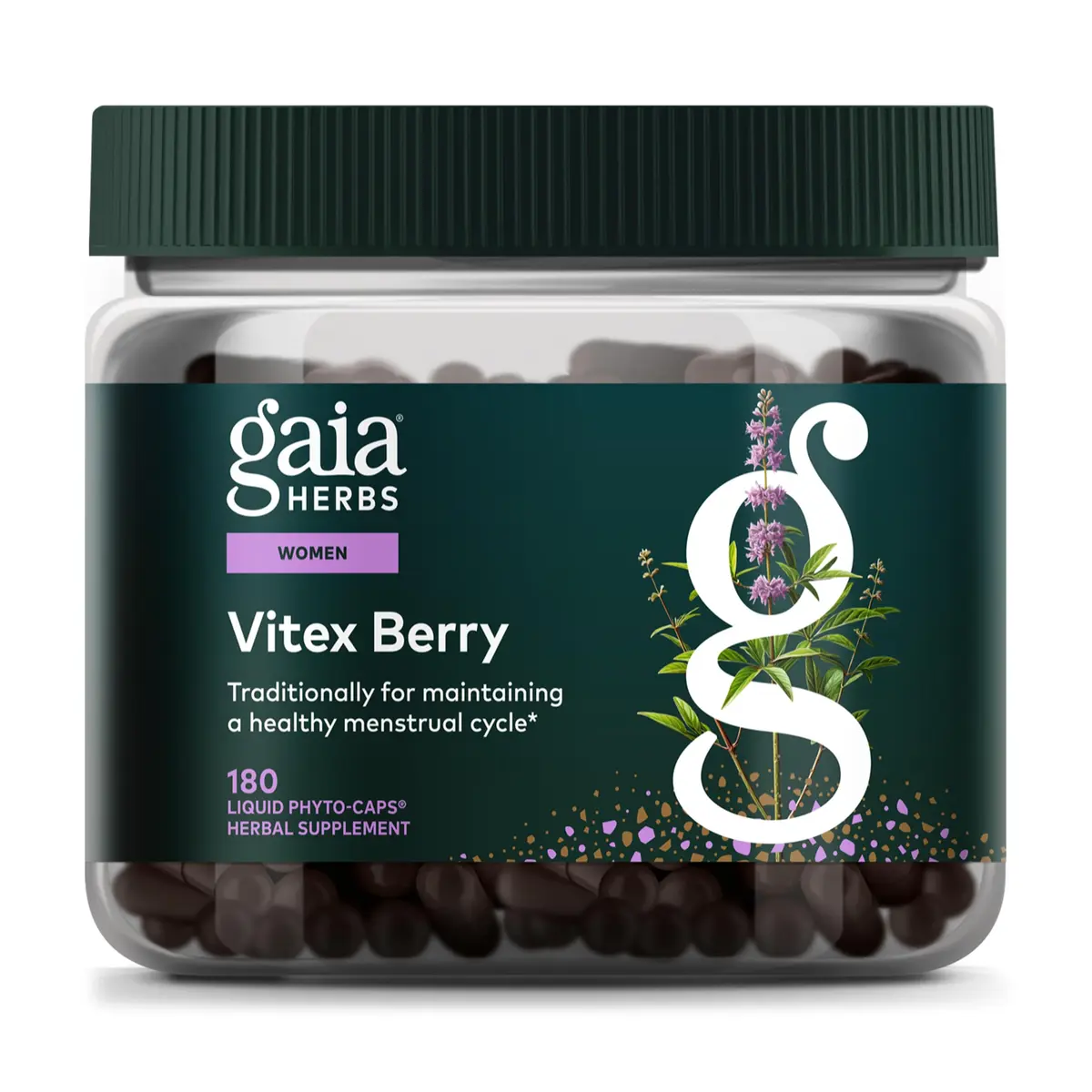 Gaia Herbs Vitex Berry Liquid Herbal Supplement 1000 mg Vegan Phyto-Caps | Supports Hormone Balance for Women - main product image