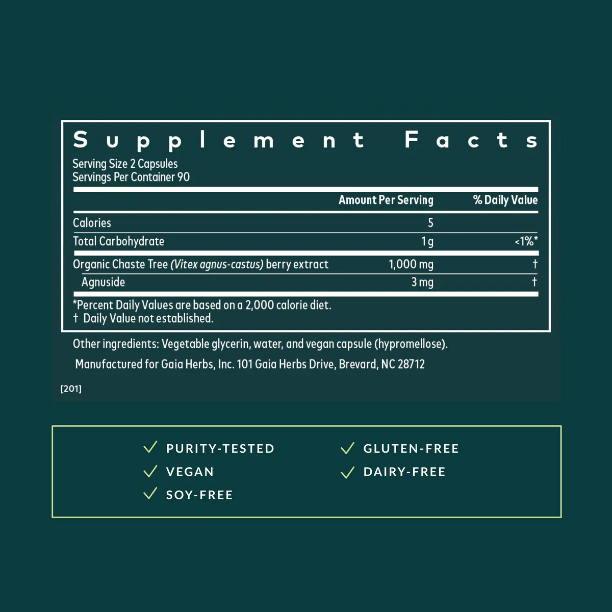 Gaia Herbs Vitex Berry Liquid Herbal Supplement 1000 mg Vegan Phyto-Caps | Supports Hormone Balance for Women - view 3