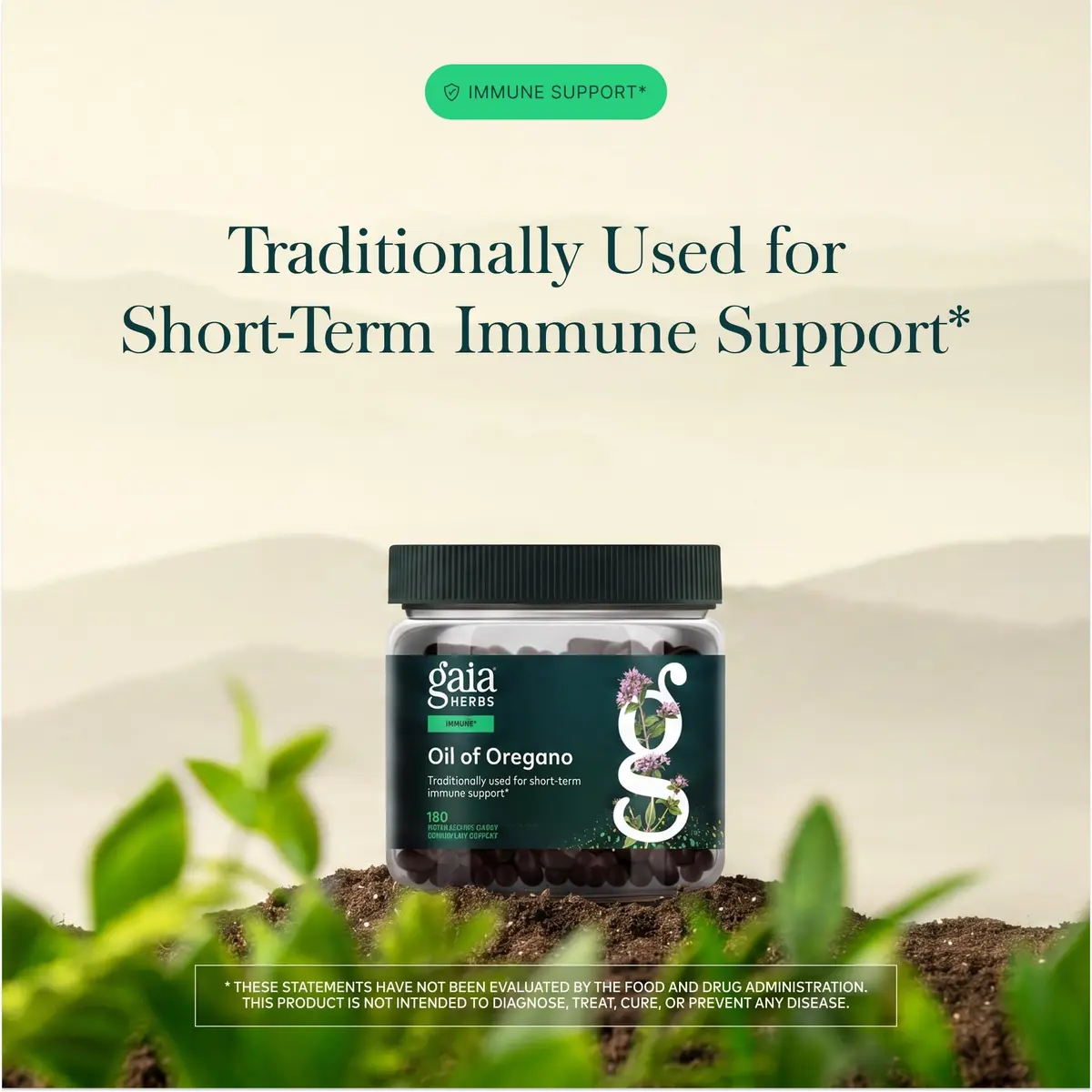 Gaia Herbs Oil of Oregano 230 mg Vegan Capsules 180 Count | Immune & Antioxidant Support with Carvacrol & Thymol - view 3