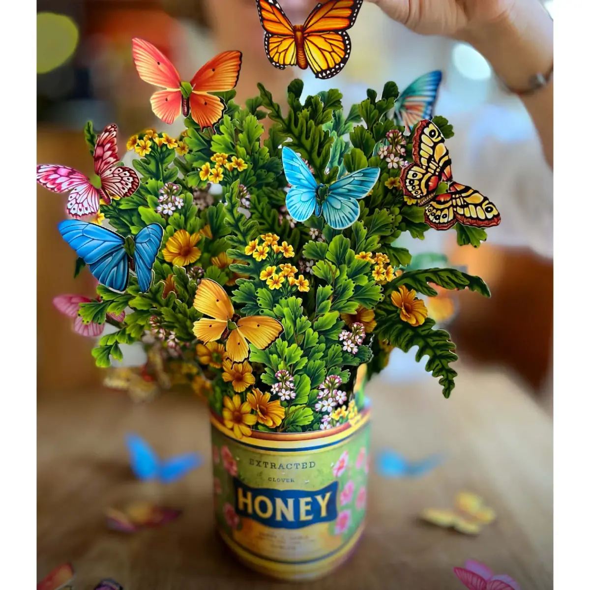 Freshcut Paper Butterflies & Buttercups 12" Pop Up Card | Blooming Art Bouquets - view 6