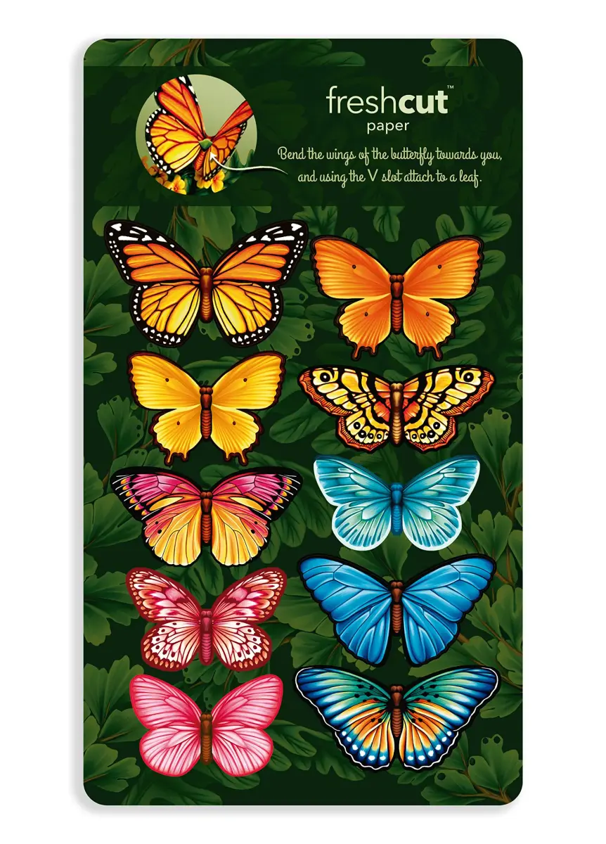 Freshcut Paper Butterflies & Buttercups 12" Pop Up Card | Blooming Art Bouquets - view 3