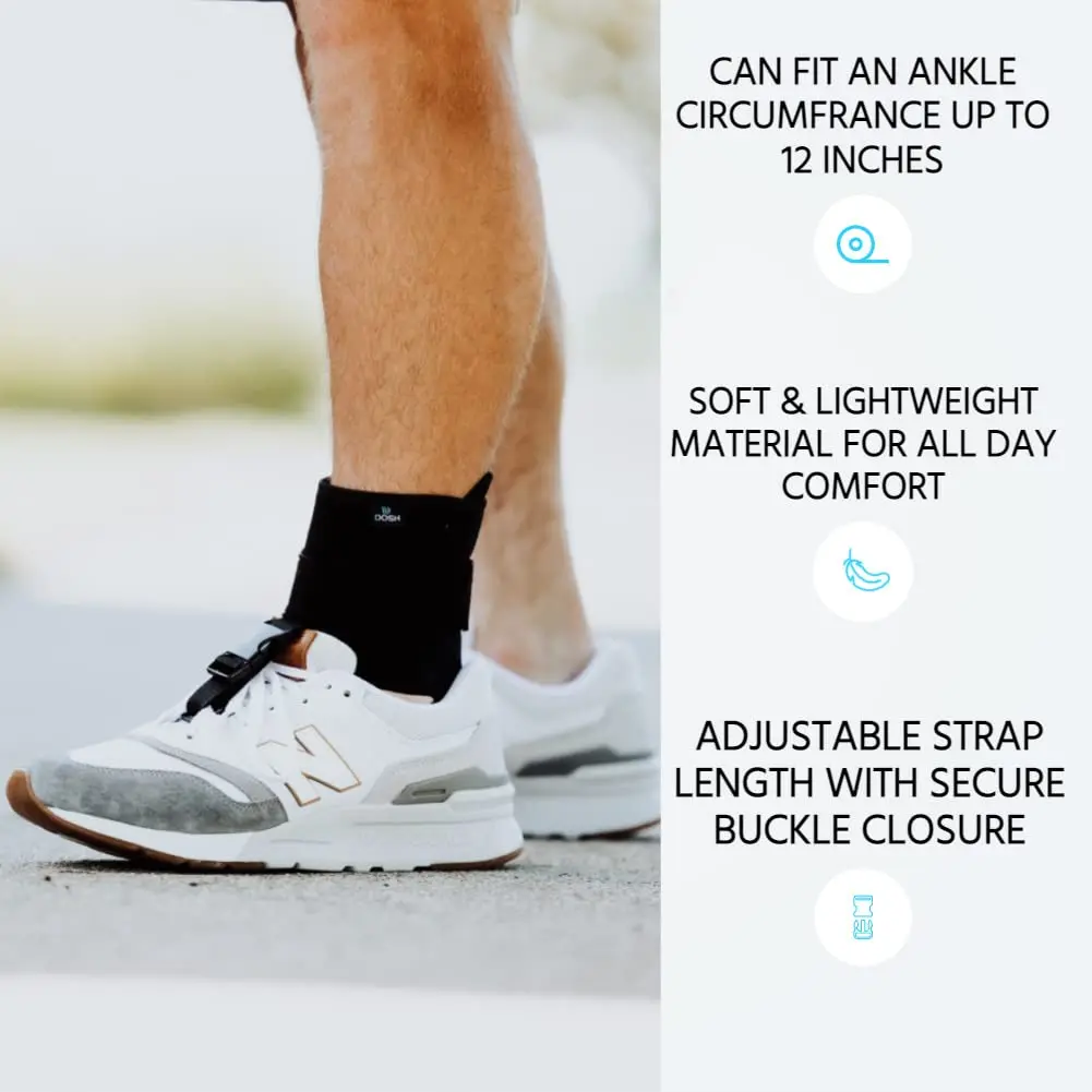 Dosh AFO Foot Drop Brace - Drop Foot Support for Walking - Unisex (Black) | Secure Buckle Closure, Adjustable Strap, Soft Neoprene - view 7