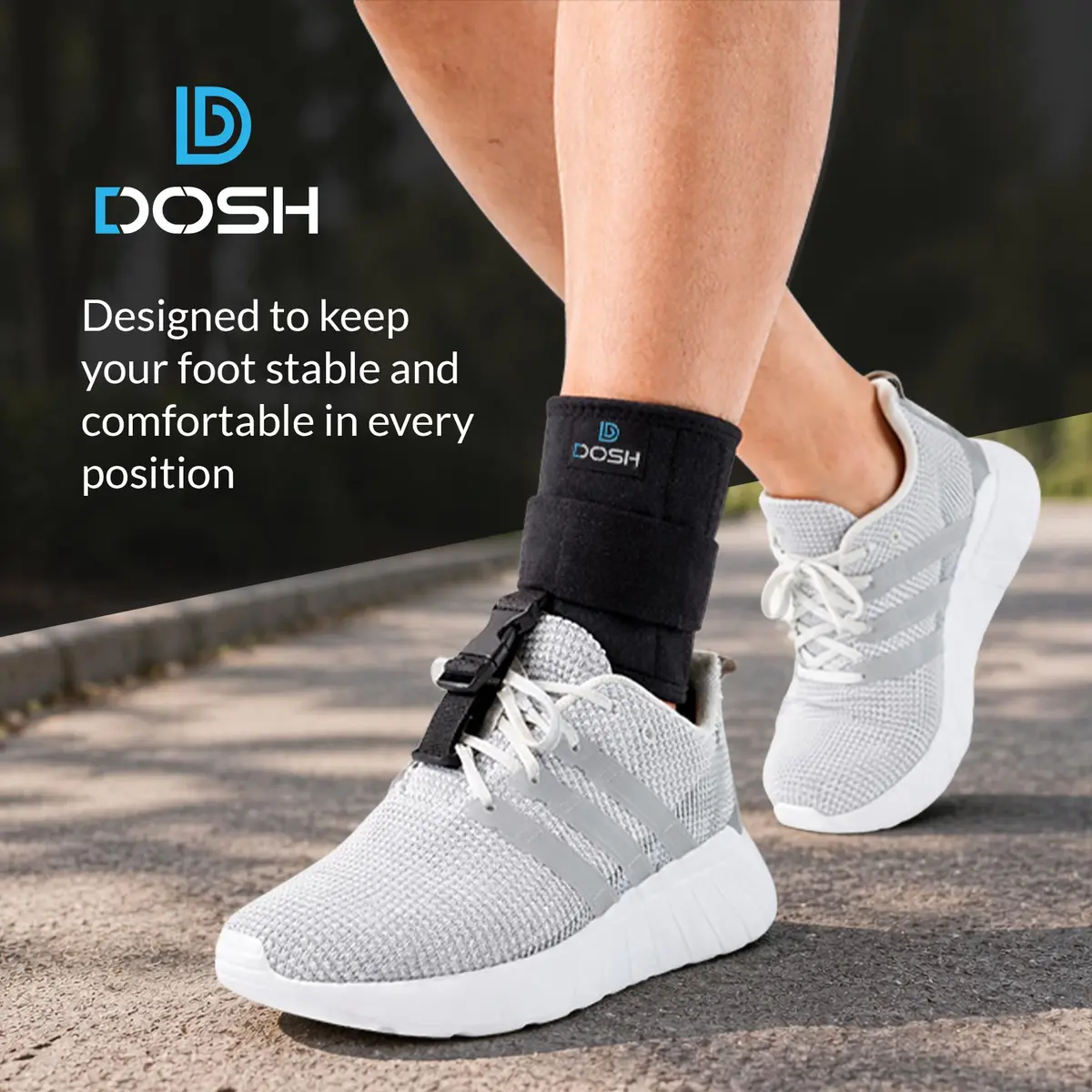 Dosh AFO Foot Drop Brace - Drop Foot Support for Walking - Unisex (Black) | Secure Buckle Closure, Adjustable Strap, Soft Neoprene - view 8