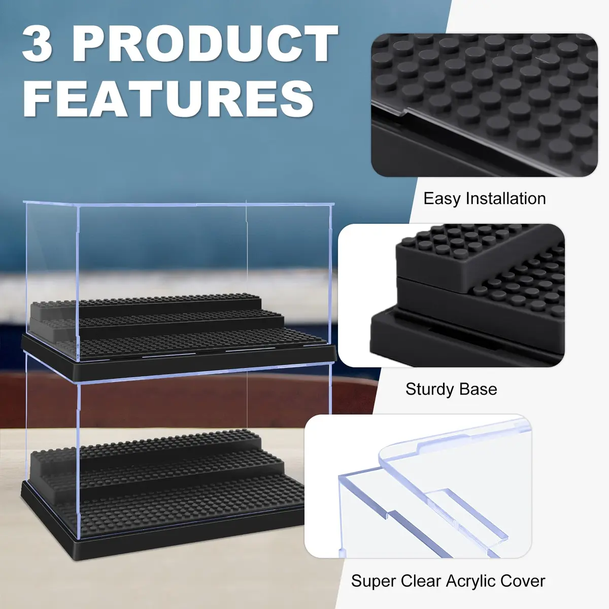 Pokiiulk Display Cases for Minifigures 2-Pack | Acrylic Acrylic Display Enclosure for Kids & Adults - view 2