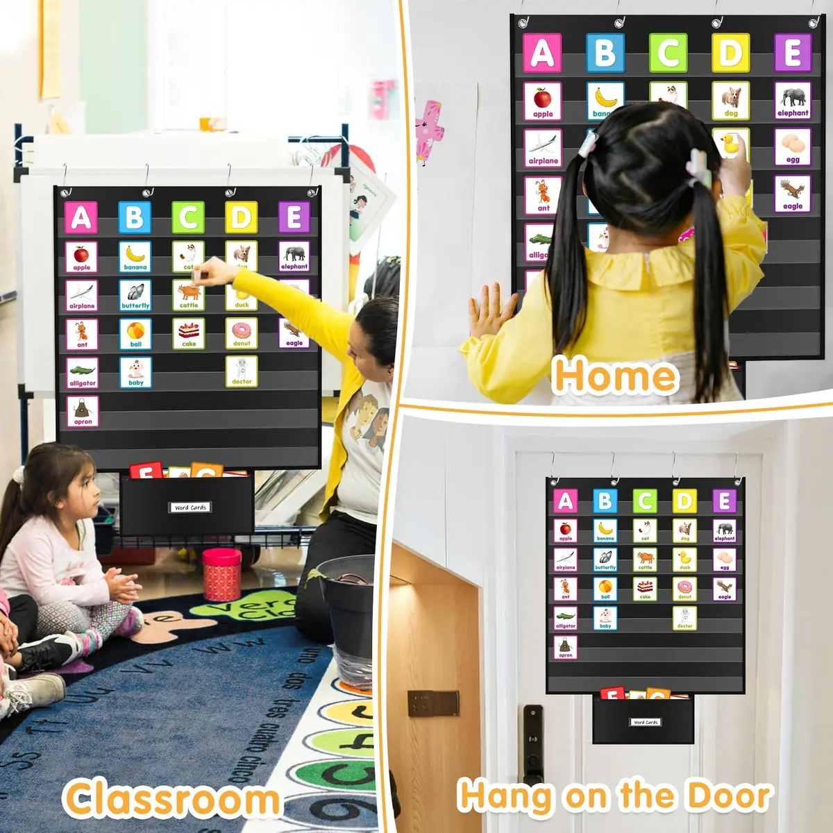 ALSLEA Standard Pocket Chart 71cm x 71cm (28"x28") | Classroom Organization & Learning Tool - view 5