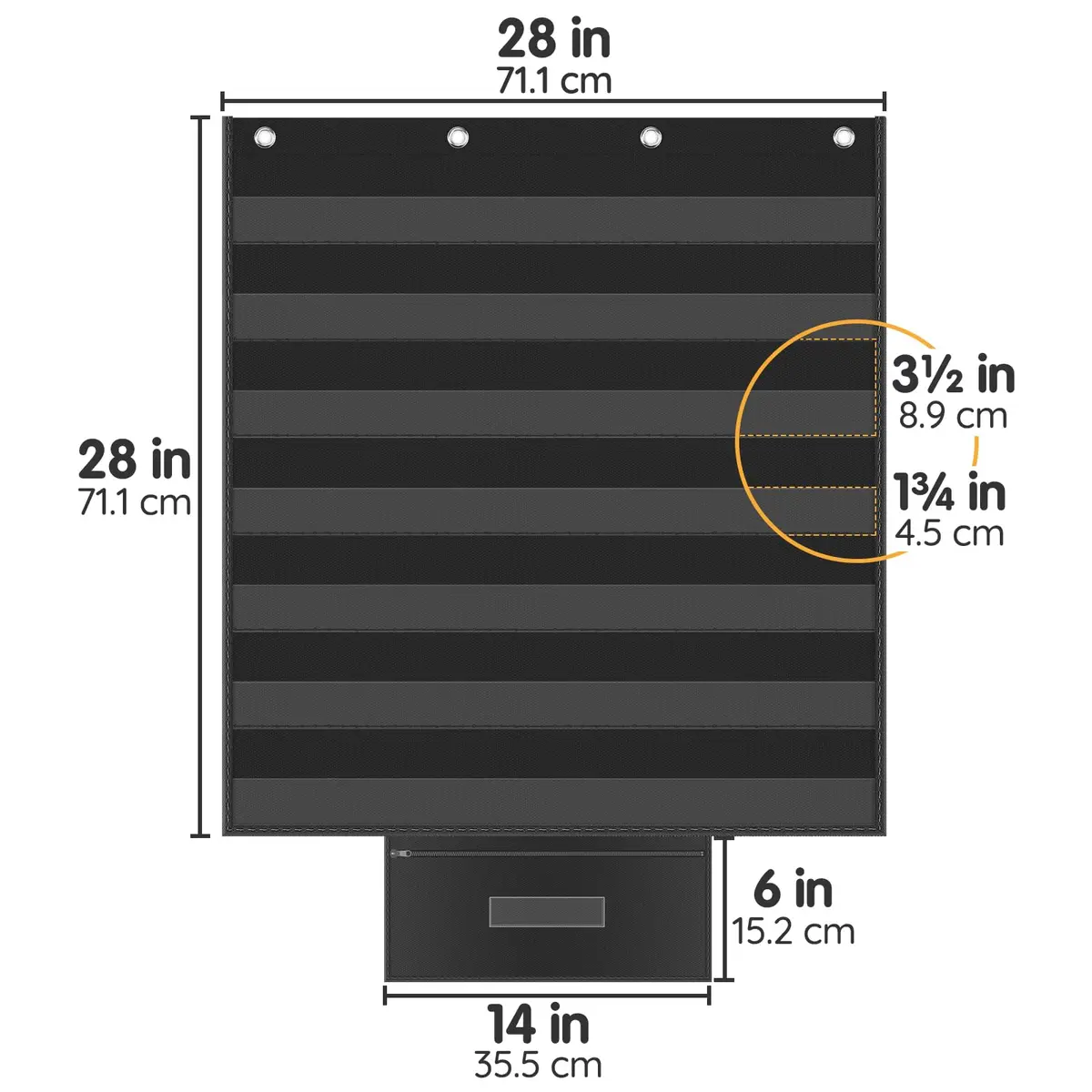ALSLEA Standard Pocket Chart 71cm x 71cm (28"x28") | Classroom Organization & Learning Tool - view 7
