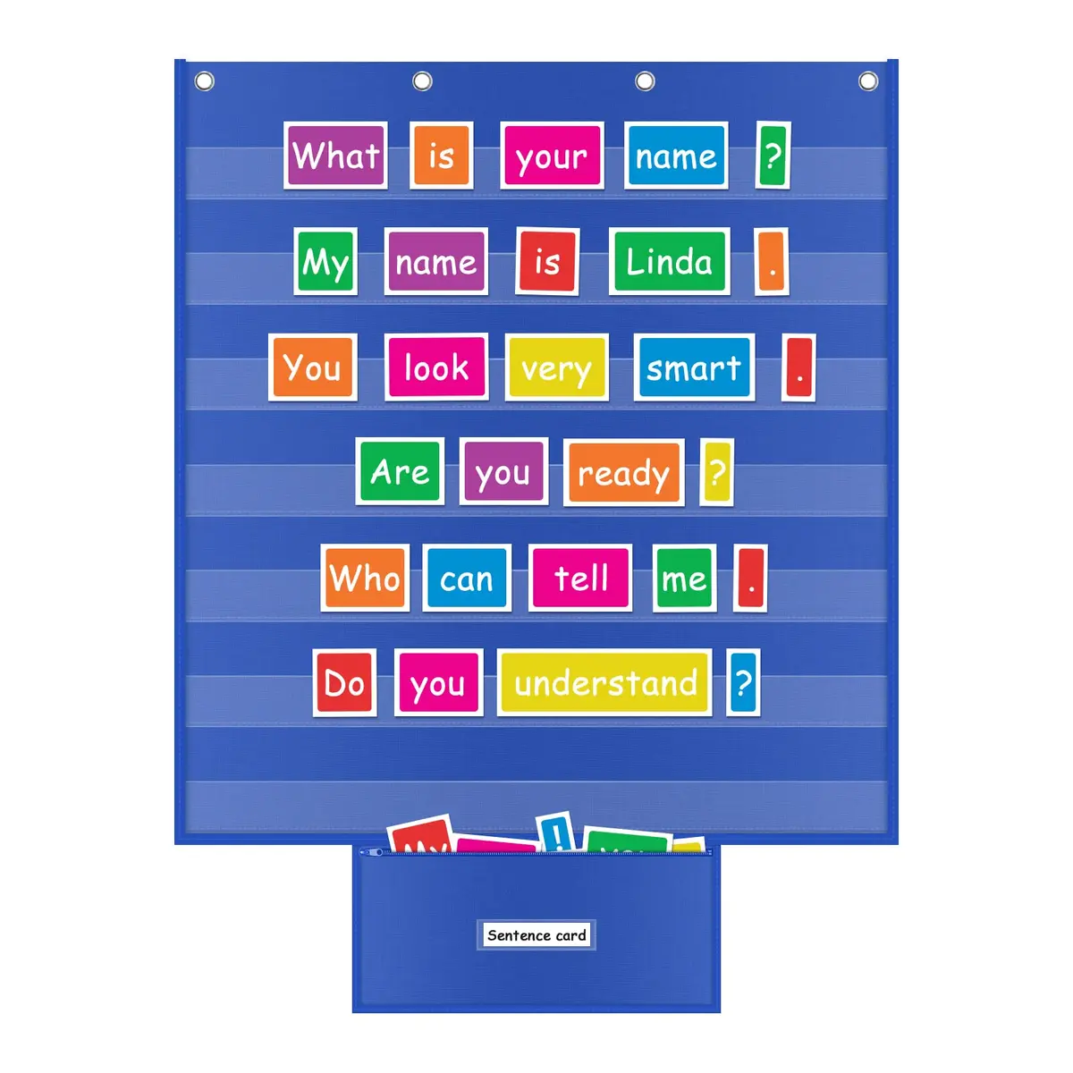 ALSLEA Standard Pocket Chart with Zipper Storage Bag 71cm x 71cm (28"x28") | Teacher Essential for Classroom Learning - main product image