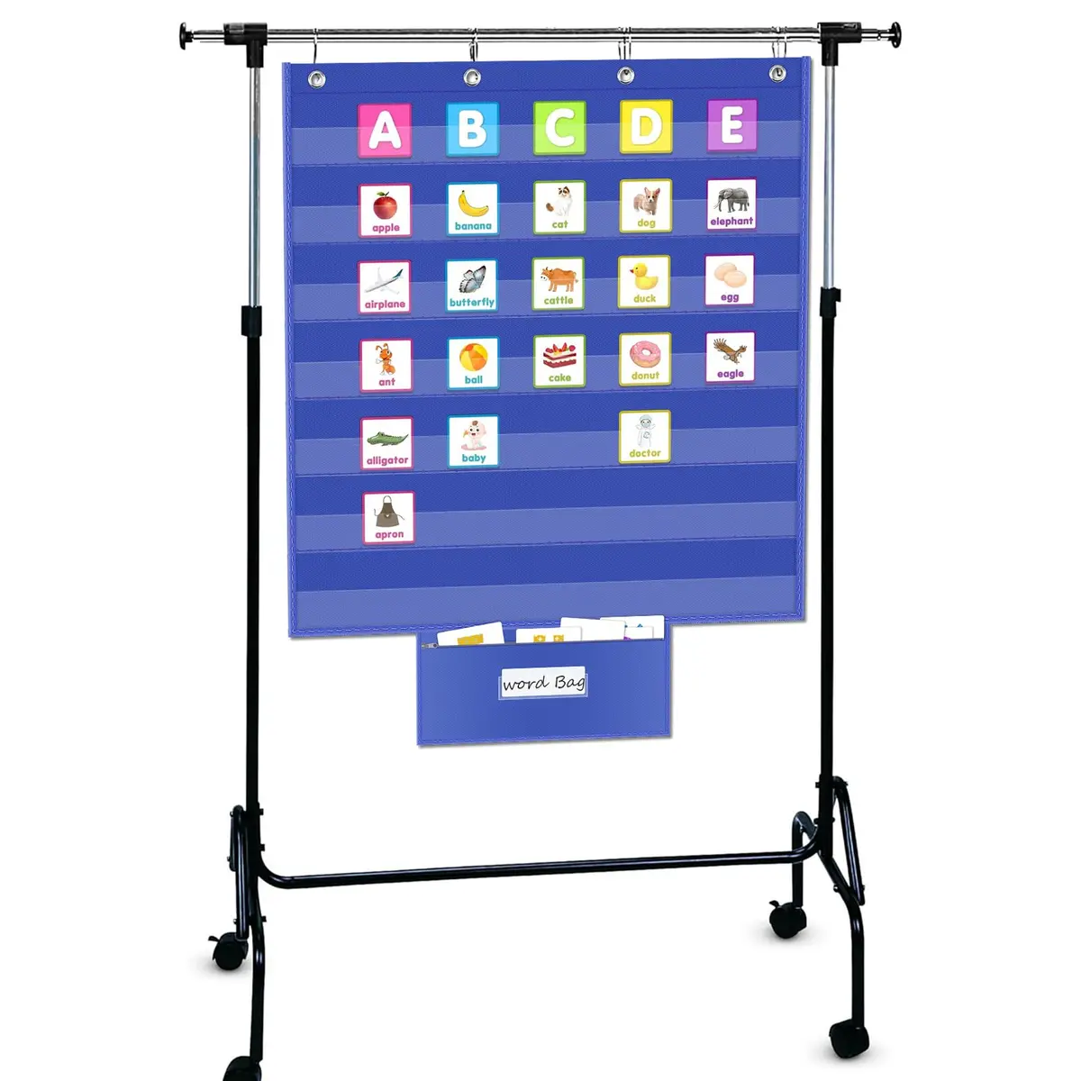 ALSLEA Standard Pocket Chart with Zipper Storage Bag 71cm x 71cm (28"x28") | Teacher Essential for Classroom Learning - view 6