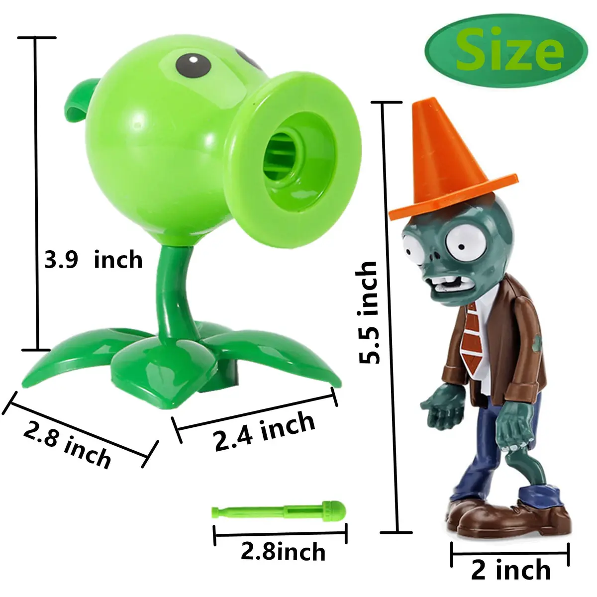 JHESAO Plants and Zombies Action Figures Set 2 PCS | PVZ Toys for Kids & Fans, Birthday & Christmas Gift - view 2