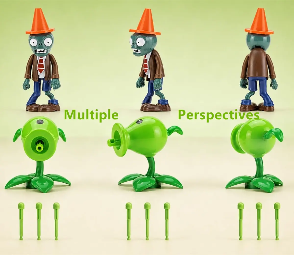 JHESAO Plants and Zombies Action Figures Set 2 PCS | PVZ Toys for Kids & Fans, Birthday & Christmas Gift - view 3