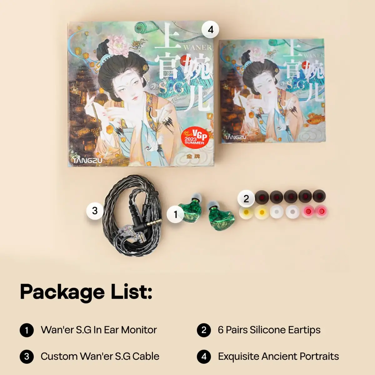 Linsoul TANGZU Wan'er S.G 10mm DD Driver IEM with Metal Nozzle & 0.78mm 2Pin Cable | Black - view 9