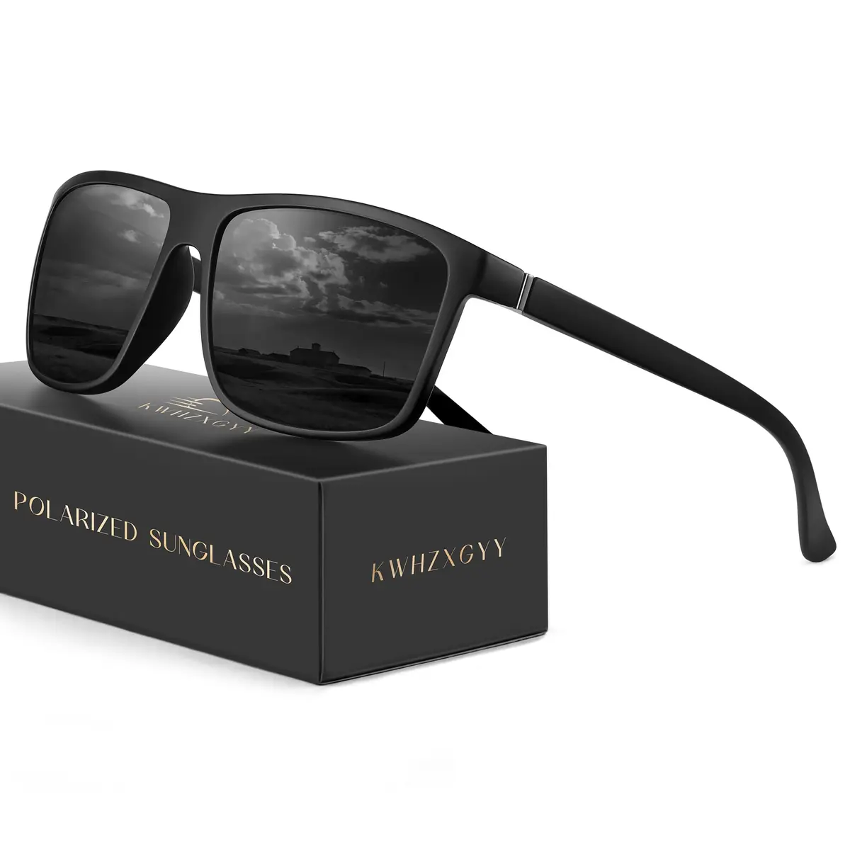 KWHZXGYY Polarized Sunglasses for Men & Women, Retro Square Frame, UV400 Protection - main product image