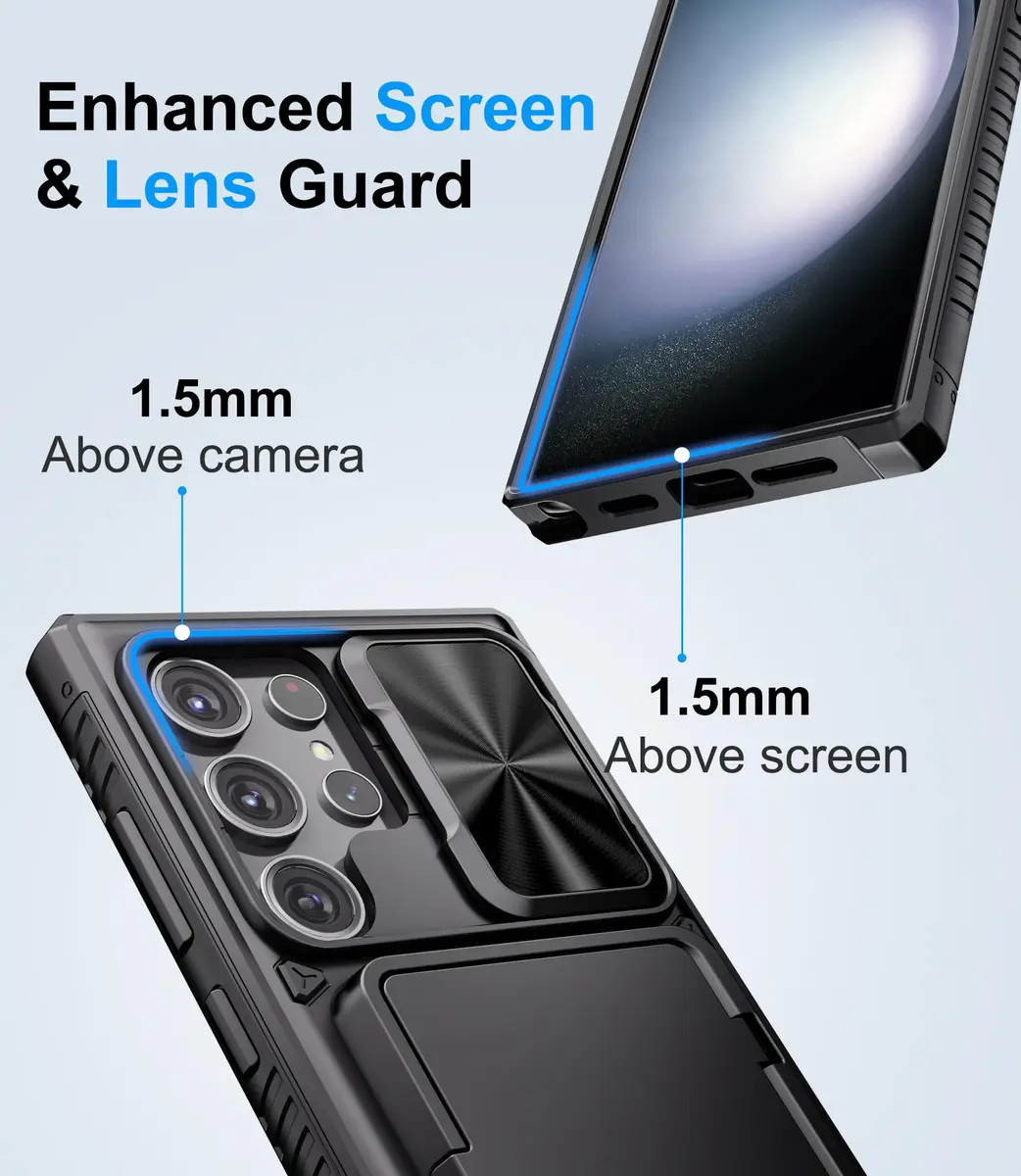 BXYJY Samsung Galaxy S23 Ultra Wallet Case with Card Holder & Kickstand, Black | Shockproof & Camera Cover - view 7