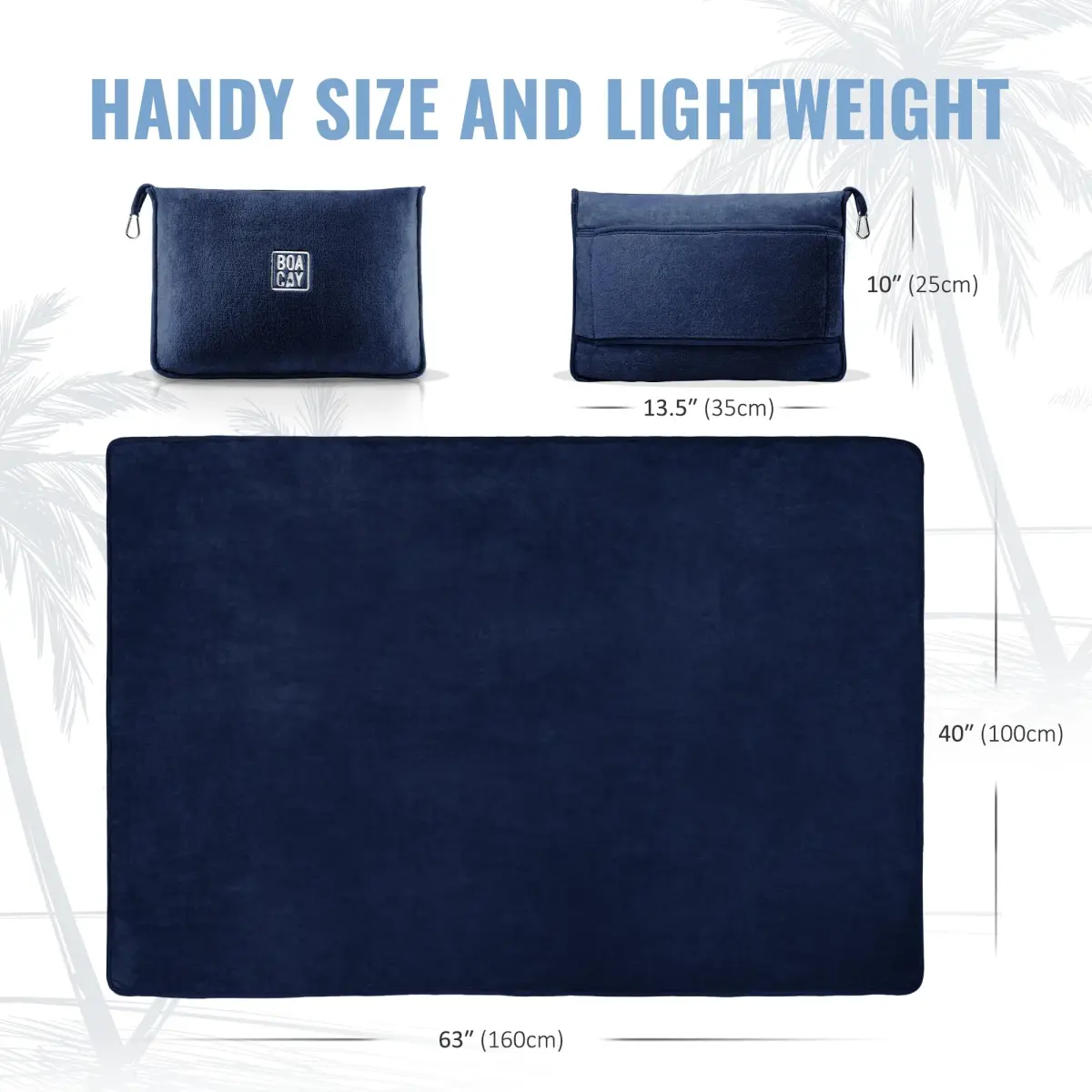 BOACAY Soft & Warm Travel Blanket Pillow 100x160cm (40x63") | Breathable Micro Plush for All Seasons - view 7