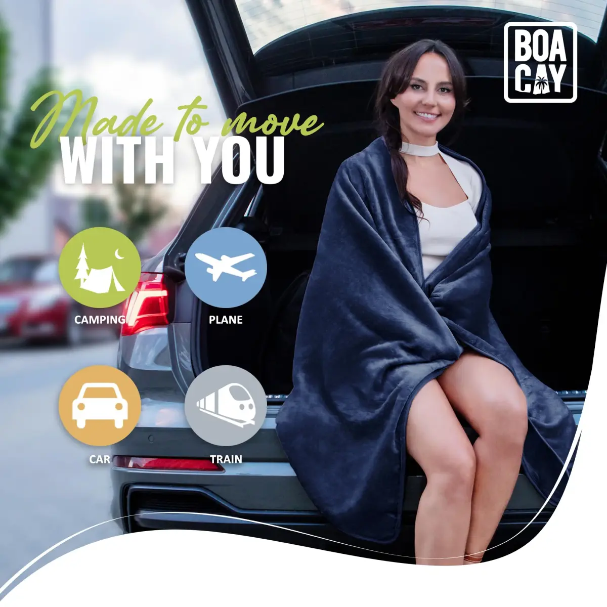 BOACAY Soft & Warm Travel Blanket Pillow 100x160cm (40x63") | Breathable Micro Plush for All Seasons - view 8