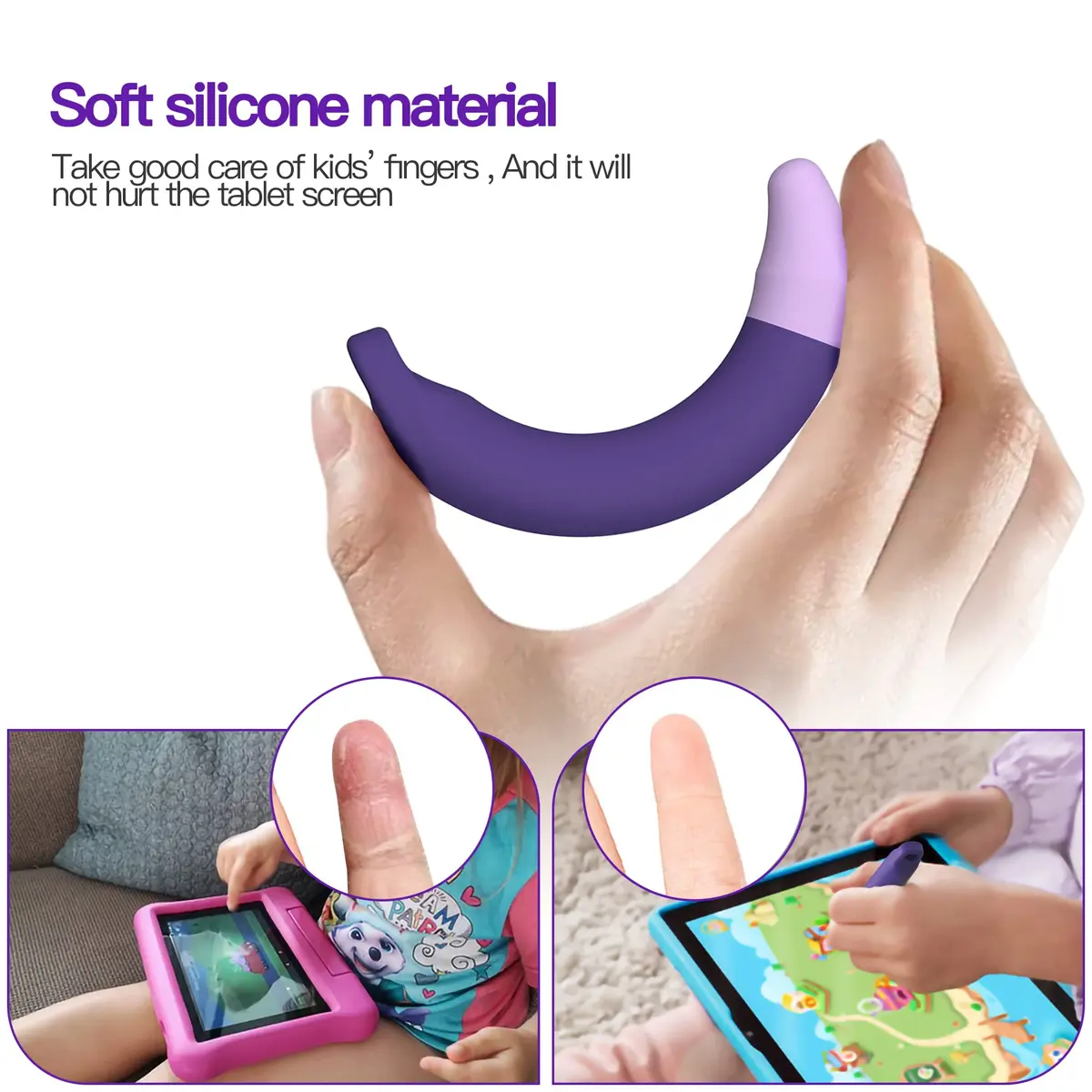 AWINNER Kid-Friendly Stylus Pens for Touch Screens 2 Pack | Purple & Blue, Compatible with Kindle, iPad, iPhone - view 4