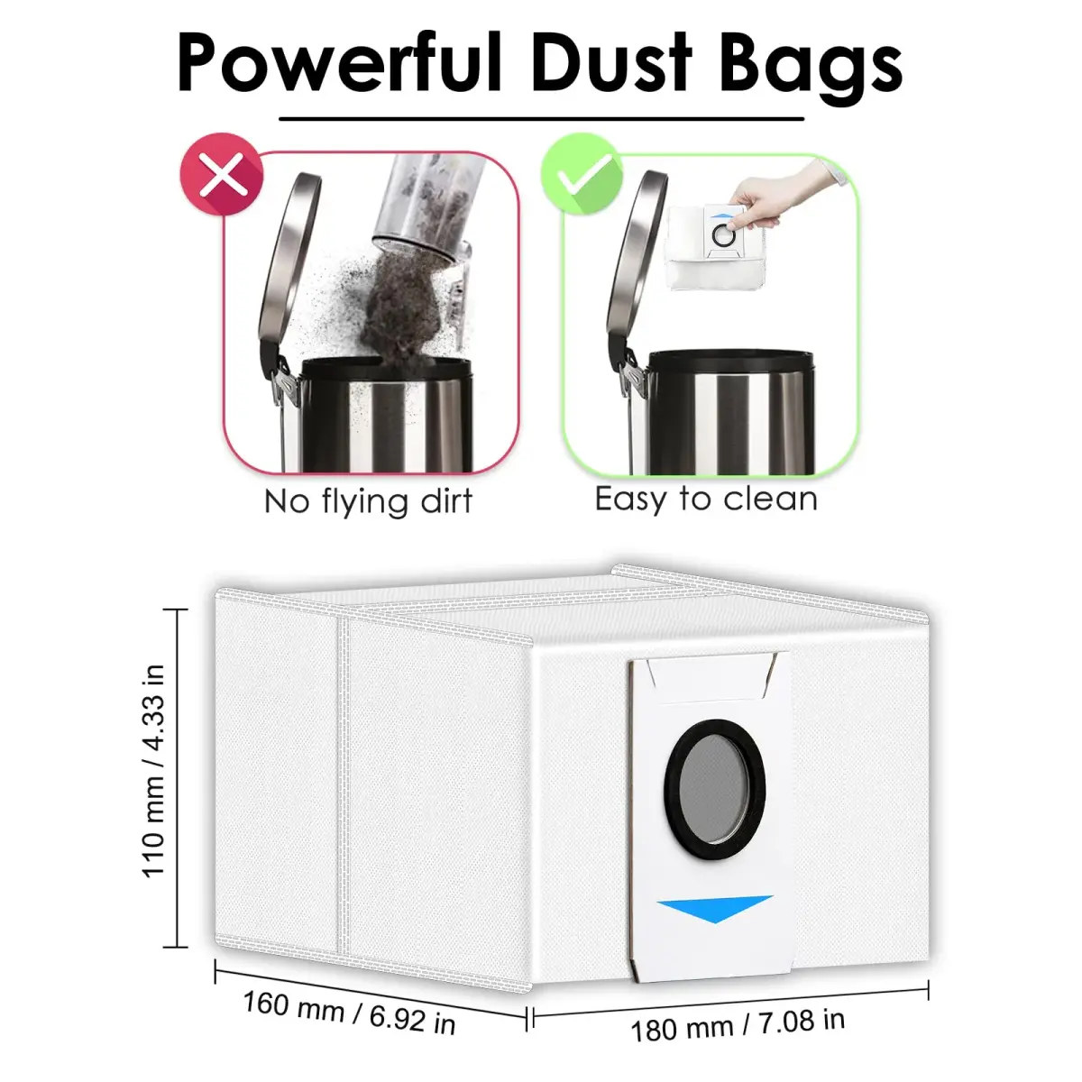 CHAIN PEAK T20 OMNI Dust Bags (10 Pieces) | Compatible with ECOVACS DEEBOT T20 OMNI, X1 OMNI, X1 PRO OMNI, T10 OMNI Auto-Empty Station - view 7