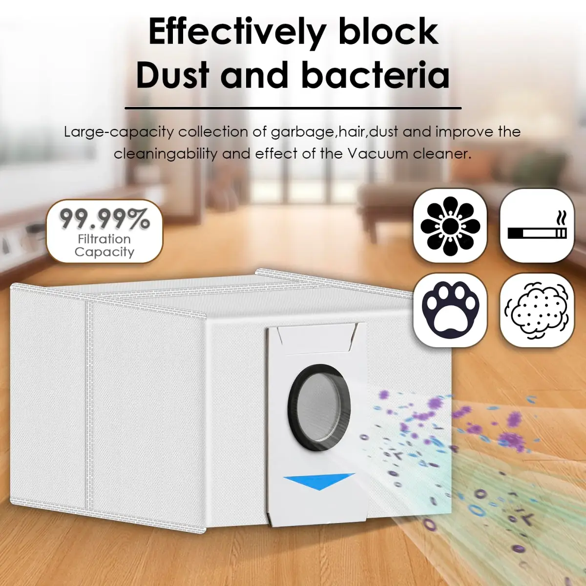 CHAIN PEAK T20 OMNI Dust Bags (10 Pieces) | Compatible with ECOVACS DEEBOT T20 OMNI, X1 OMNI, X1 PRO OMNI, T10 OMNI Auto-Empty Station - view 2