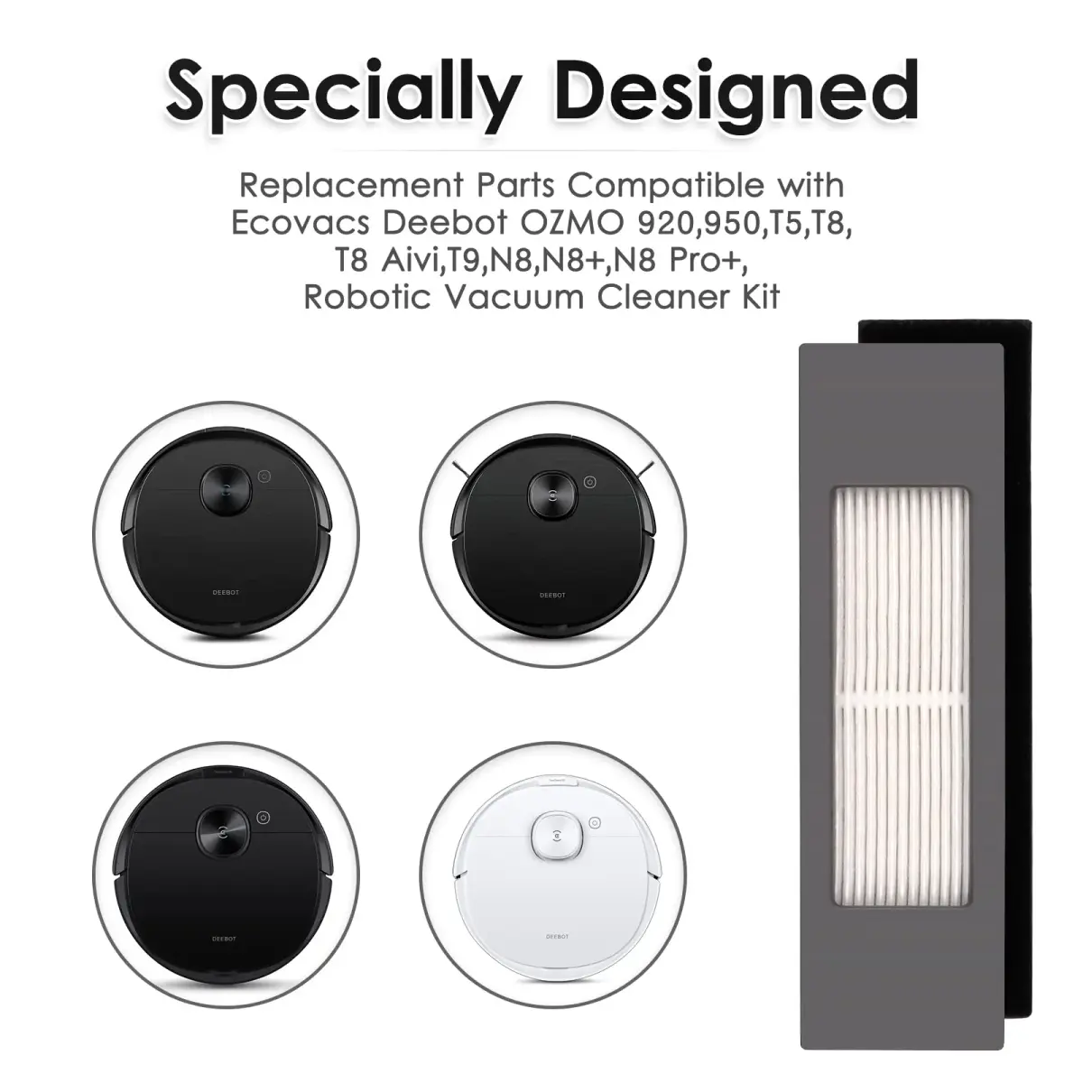 CHAIN PEAK X1 KIT(15PCS) Replacement Parts for ECOVACS DEEBOT X1 Omni, X1 PRO Omni, T10 Omni Robot Vacuum Accessories | 15-Piece Set - view 6