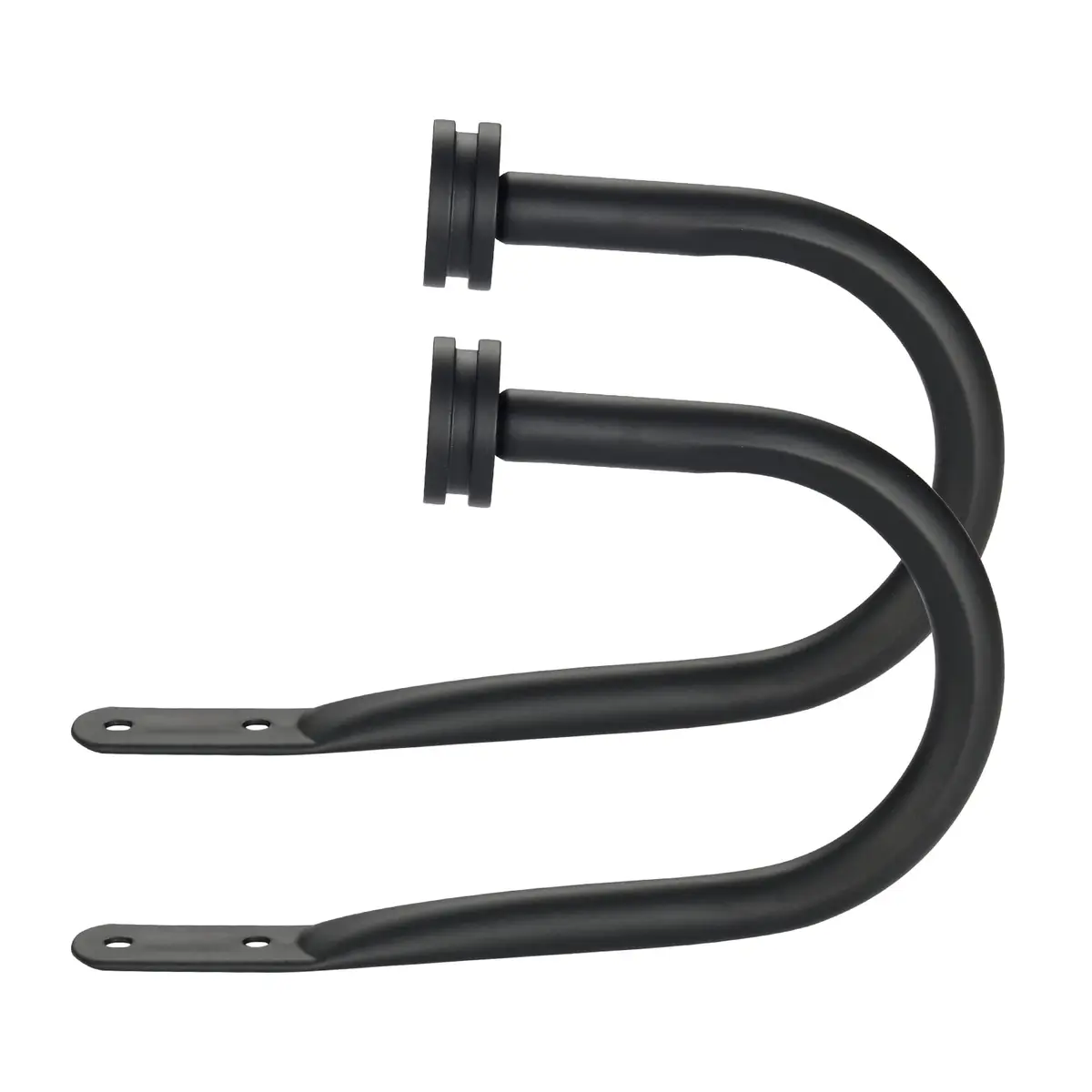 Kemmie Matte Black Decorative Curtain Holdbacks Set of 2 | Heavy-Duty Metal Wall Mount Hooks for Drapery - main product image