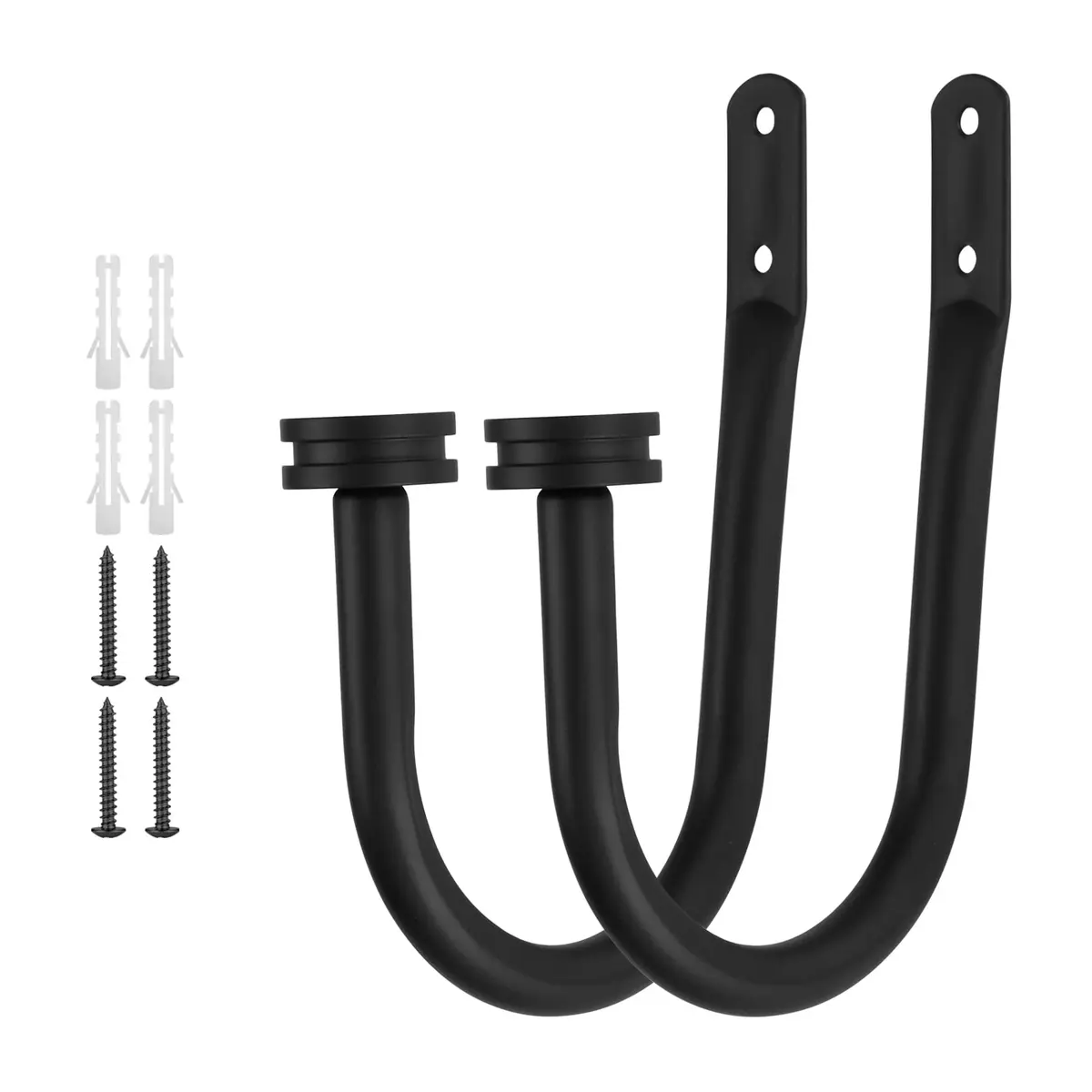 Kemmie Matte Black Decorative Curtain Holdbacks Set of 2 | Heavy-Duty Metal Wall Mount Hooks for Drapery - view 2