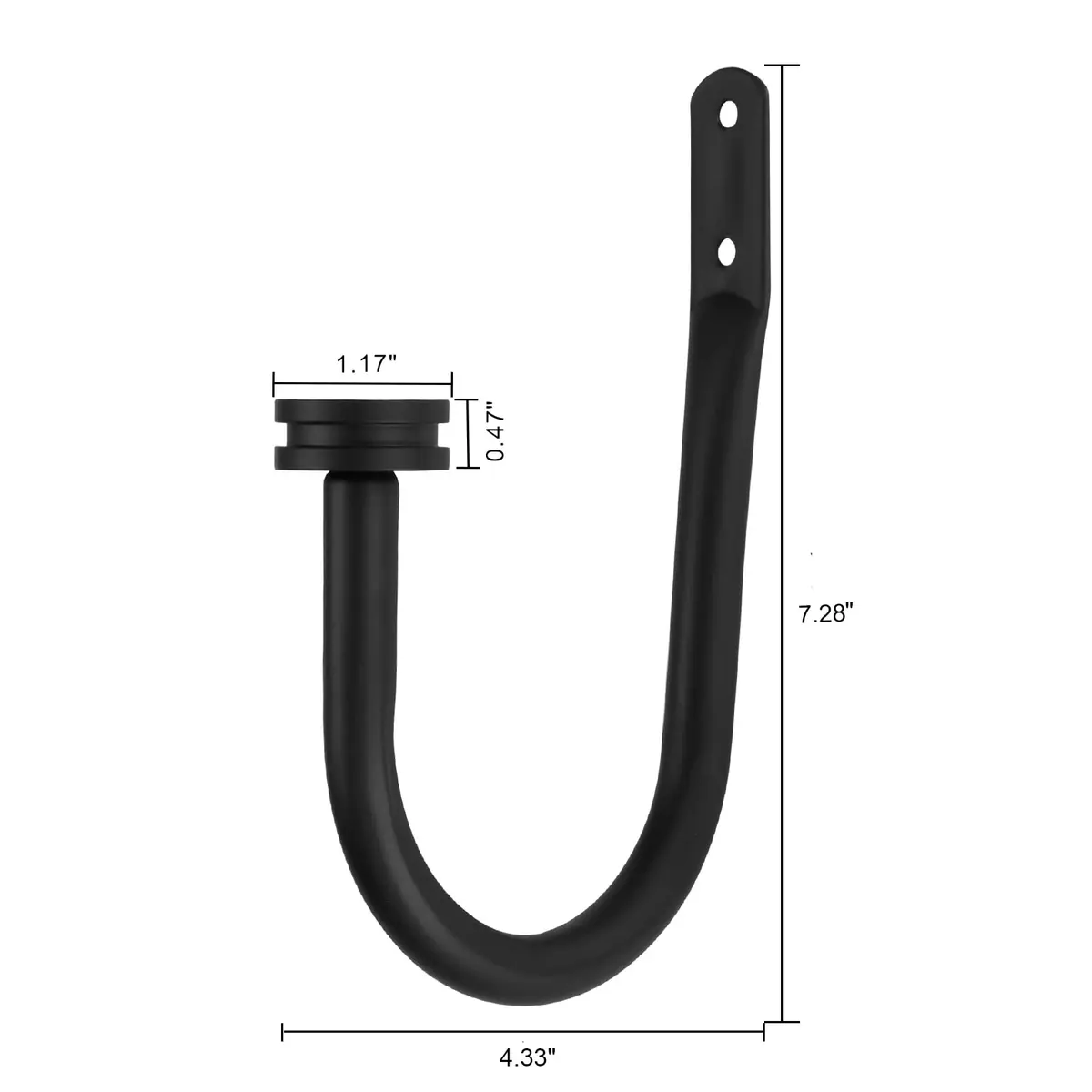 Kemmie Matte Black Decorative Curtain Holdbacks Set of 2 | Heavy-Duty Metal Wall Mount Hooks for Drapery - view 4