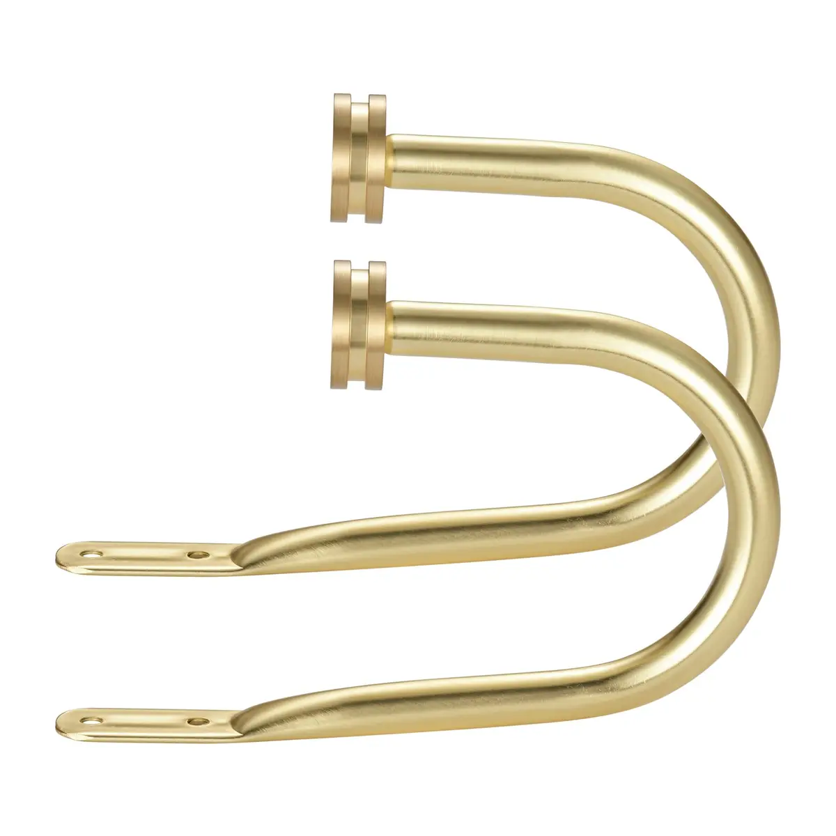 Kemmie Brass Decorative Curtain Holdbacks Set of 2 | Heavy Duty Metal Wall Mount Hooks for Drapery - main product image