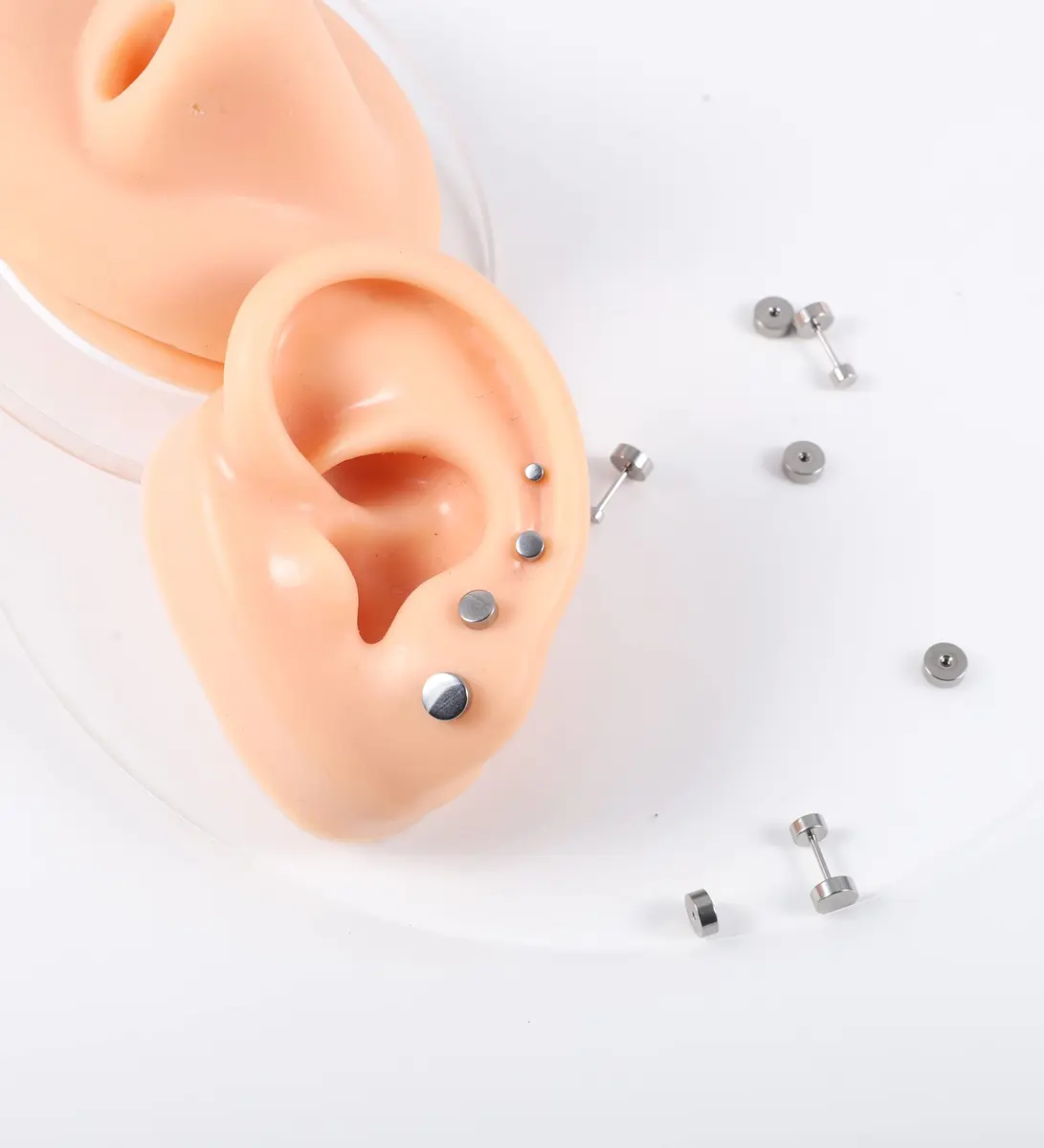MJust Small Titanium Earrings for Women G23 Titanium Stud Earrings for Sensitive Ears Dot Ball Cubic Zirconia Hypoallergenic 20G Flat Back Earrings - view 6