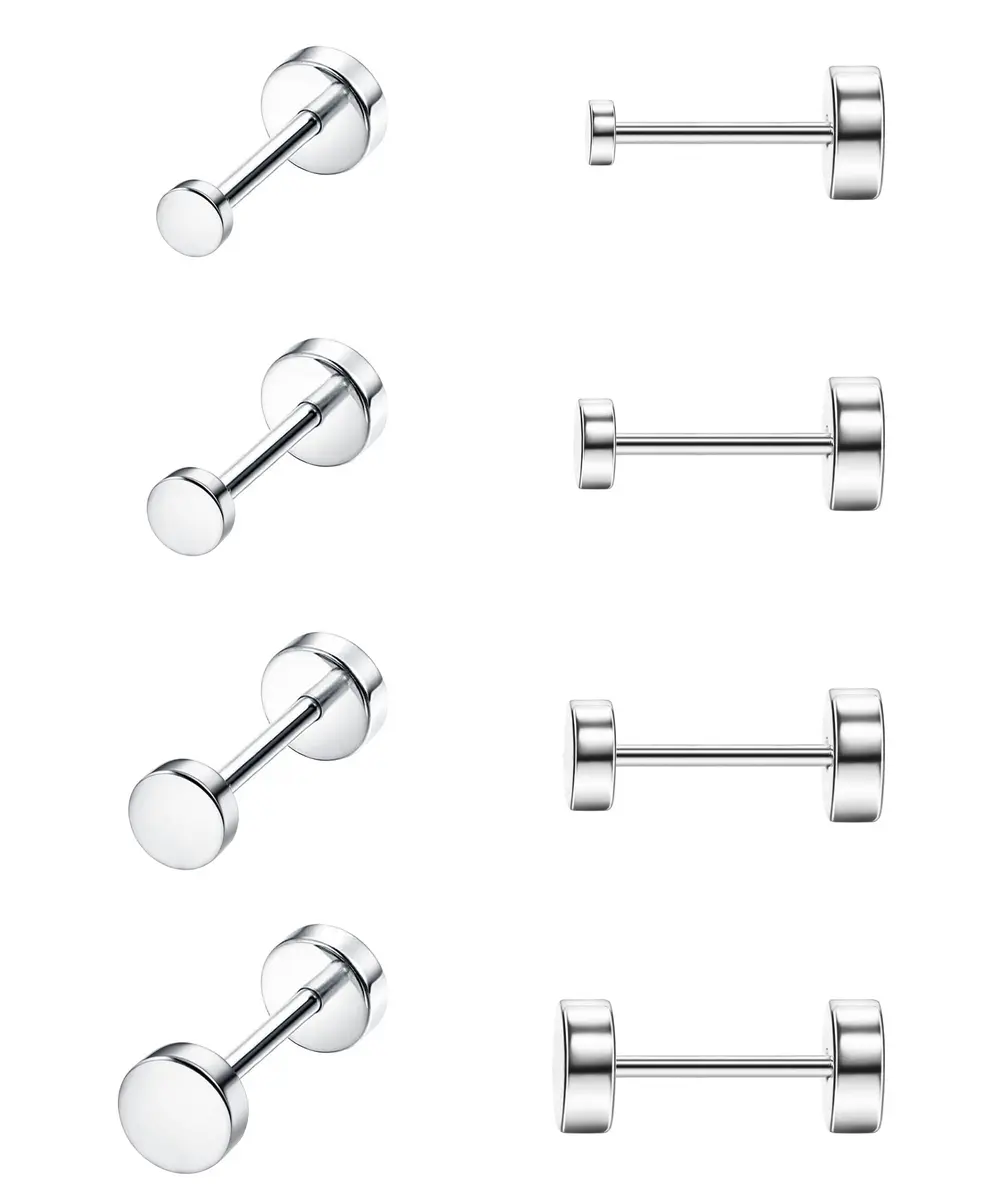 MJust Small Titanium Earrings for Women G23 Titanium Stud Earrings for Sensitive Ears Dot Ball Cubic Zirconia Hypoallergenic 20G Flat Back Earrings - main product image