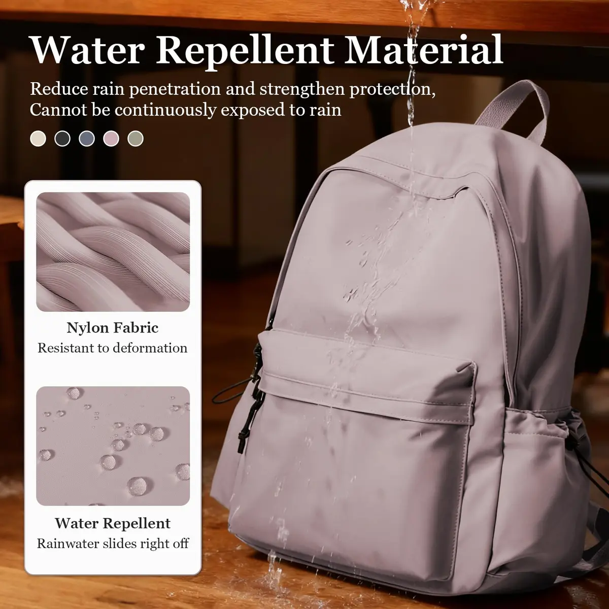 WEPOET Waterproof School Backpack for Men Women, 32cm (12.6in) x 46cm (18.1in) x 14cm (5.5in) | Durable Nylon College Bookbag with Laptop Sleeve - view 7