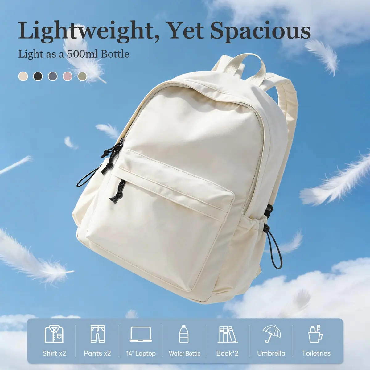 WEPOET Waterproof College Backpack for Teen Girls Boys | 32cm x 46cm x 14cm (12.6" x 18.1" x 5.5") - view 4