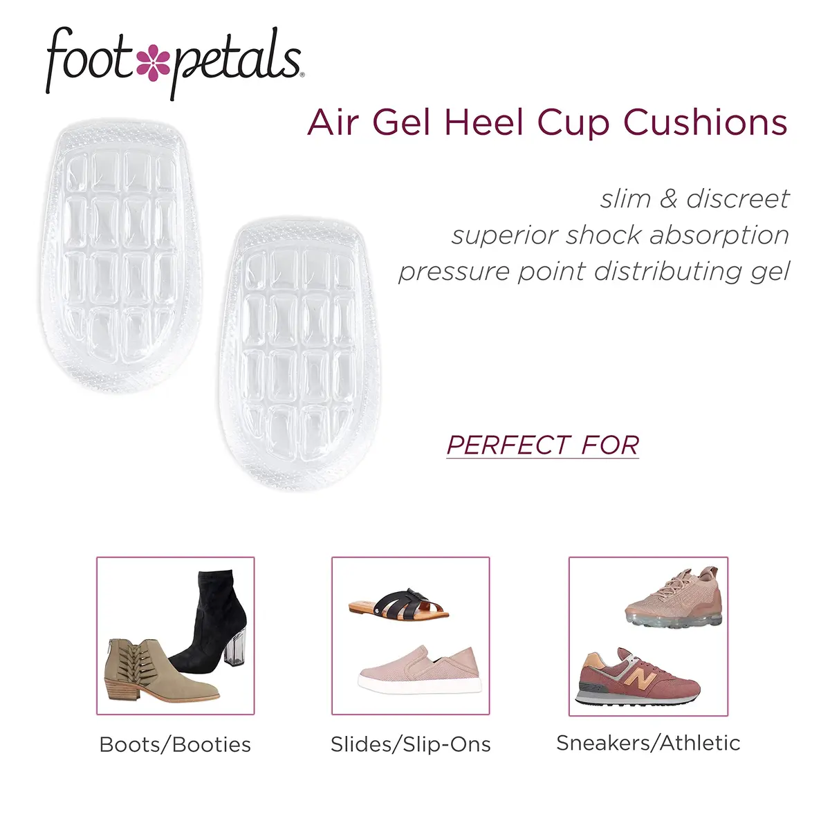 Foot Petals Heel Cups | Prevent Cracked Heels & Stabilize Heels in Women's Shoes - view 3