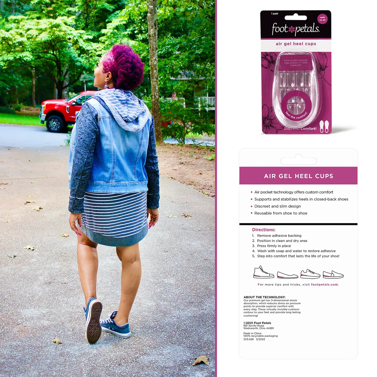 Foot Petals Heel Cups | Prevent Cracked Heels & Stabilize Heels in Women's Shoes - view 4