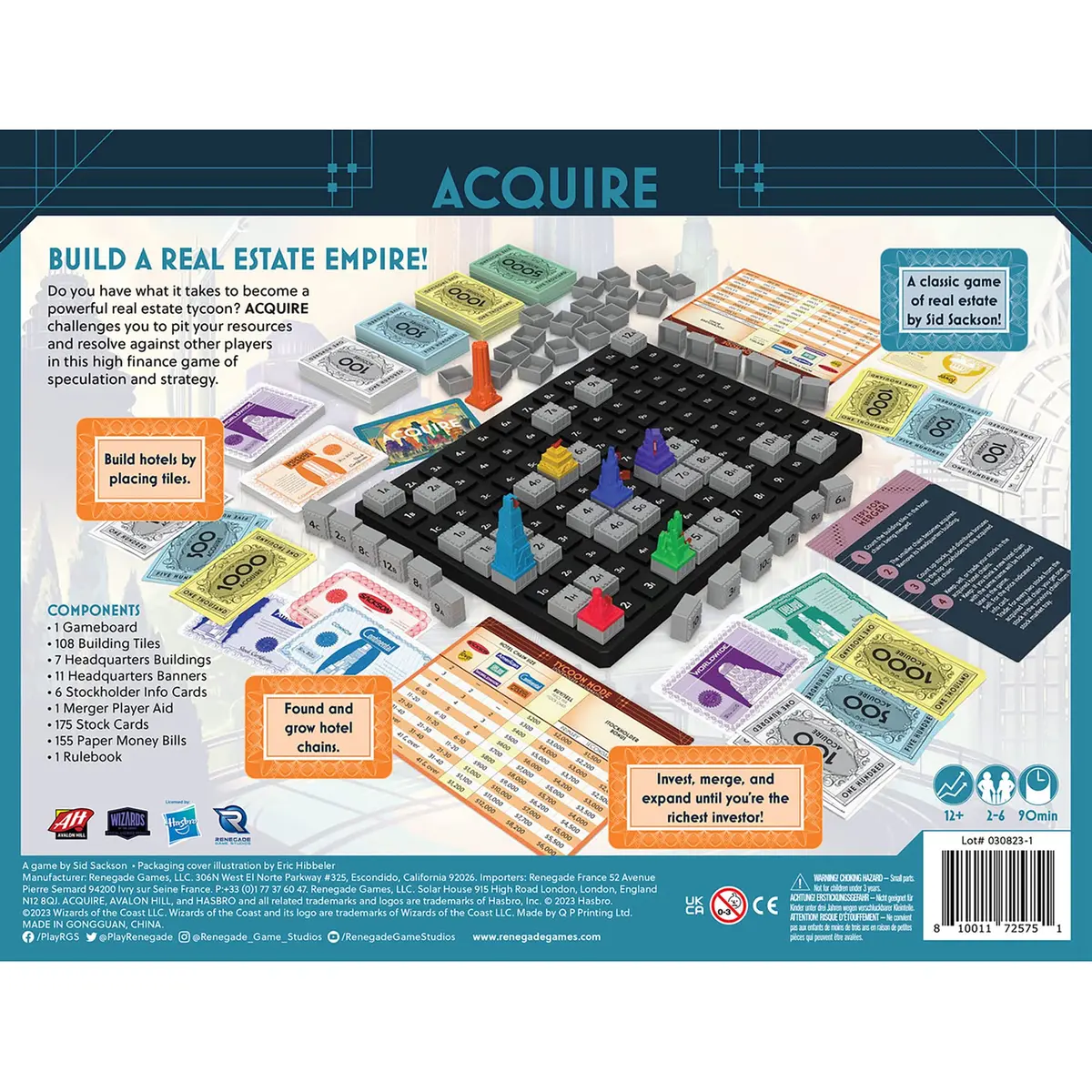 Renegade Game Studios Acquire Board Game - Classic Strategy & Tycoon Modes | Strategic Real Estate Tycoon Game for 2-6 Players - view 2
