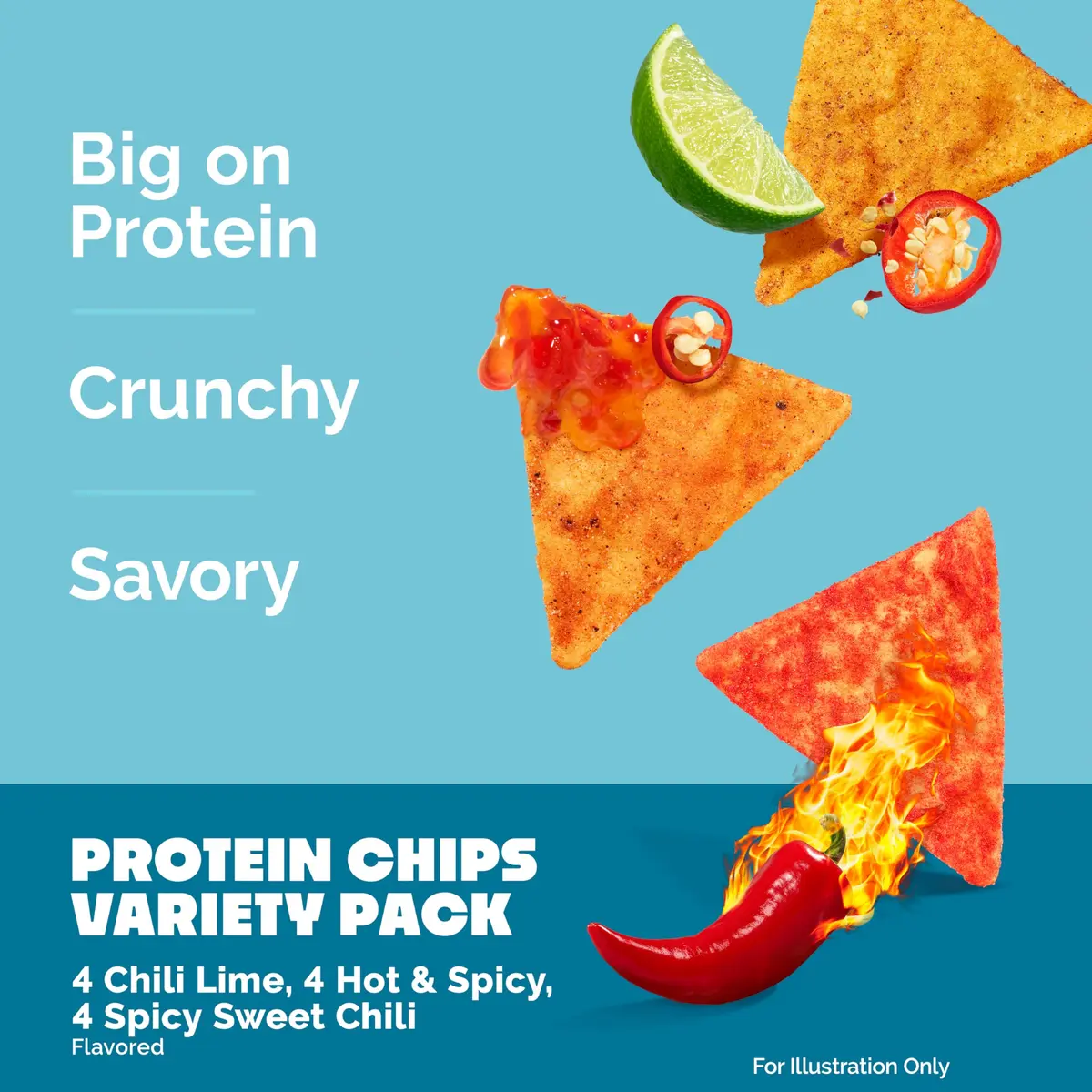 Quest Nutrition Tortilla Style Protein Chips Spicy Variety Pack 12 Count (1.4 lbs / 0.64 kg) | High Protein, Low Carb, Gluten-Free - view 3
