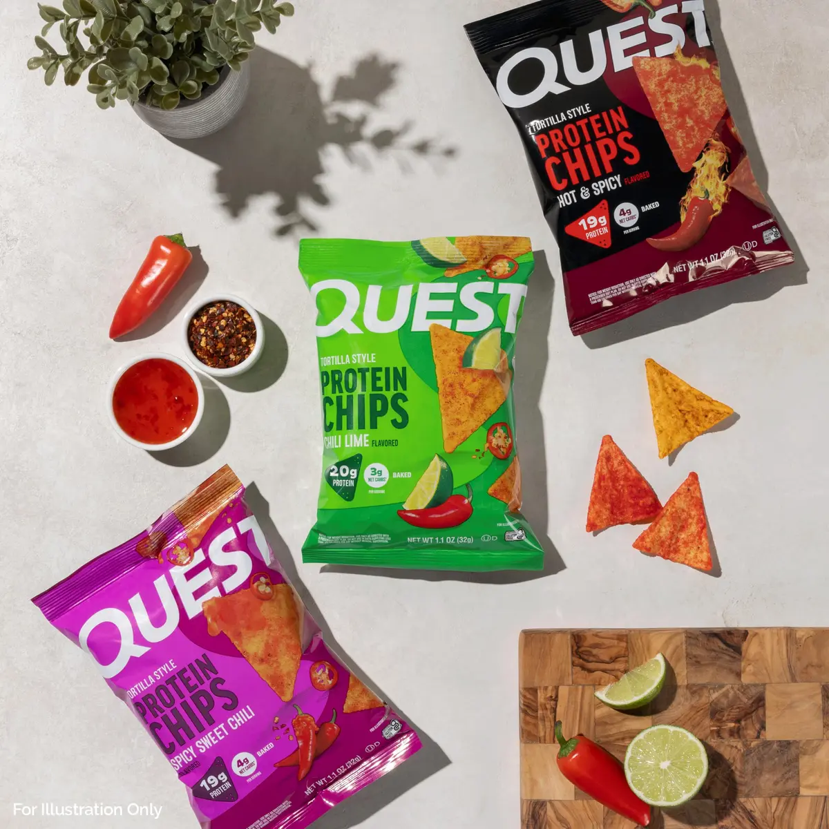 Quest Nutrition Tortilla Style Protein Chips Spicy Variety Pack 12 Count (1.4 lbs / 0.64 kg) | High Protein, Low Carb, Gluten-Free - view 4