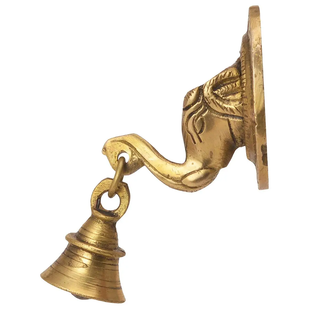 The Advitya Brass Elephant Doorbell - Antique Finish Ganesh Ghanti - Pack of 2 (8.4 cm) - view 5