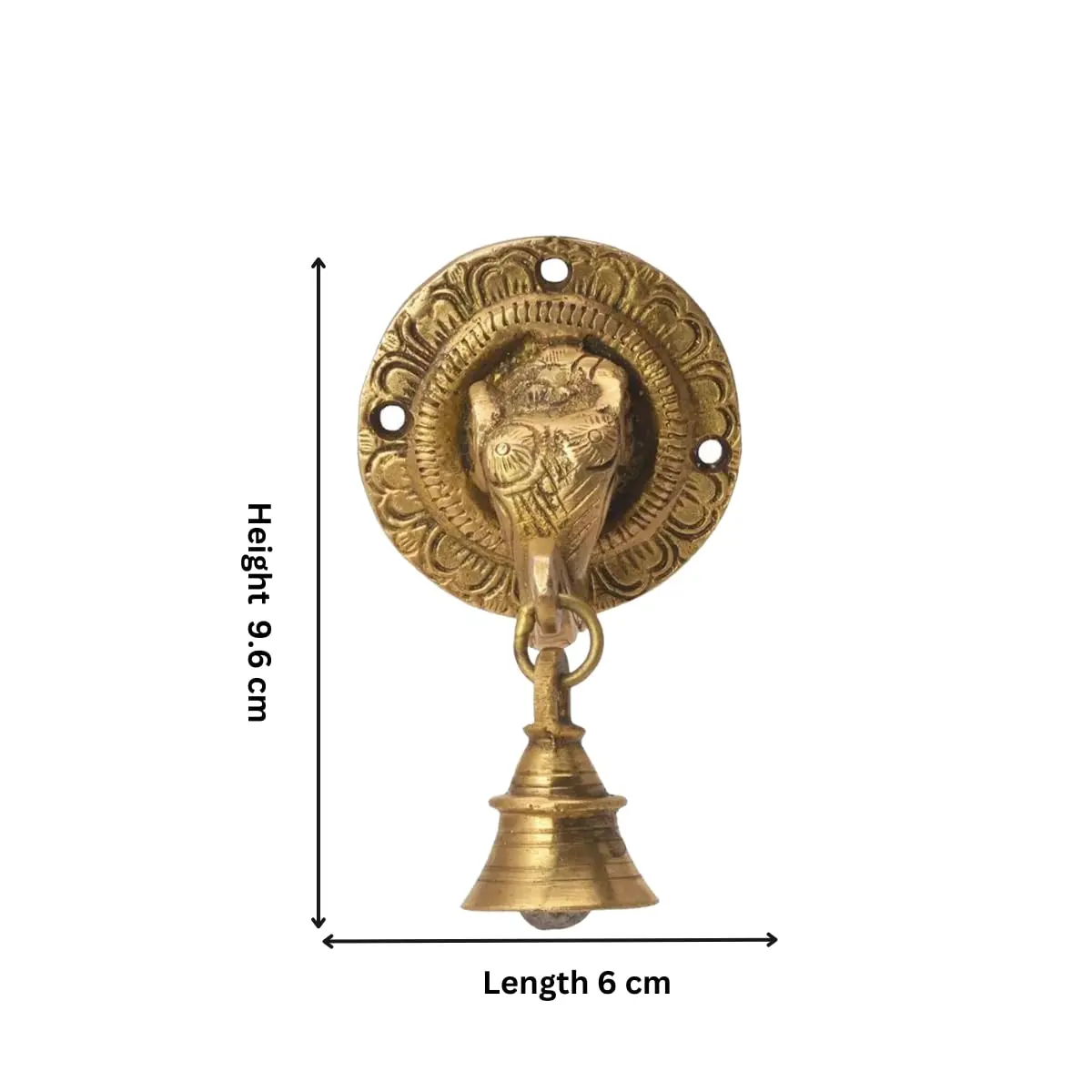 The Advitya Brass Elephant Doorbell - Antique Finish Ganesh Ghanti - Pack of 2 (8.4 cm) - view 6