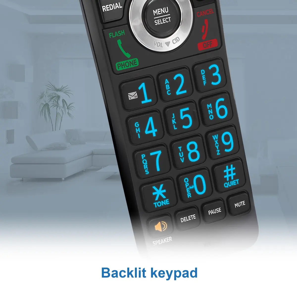 AT&T DECT 6.0 Cordless Phone with Call Block | Marble Finish, 2" Backlit Display, Full-Duplex Speakerphone - view 5