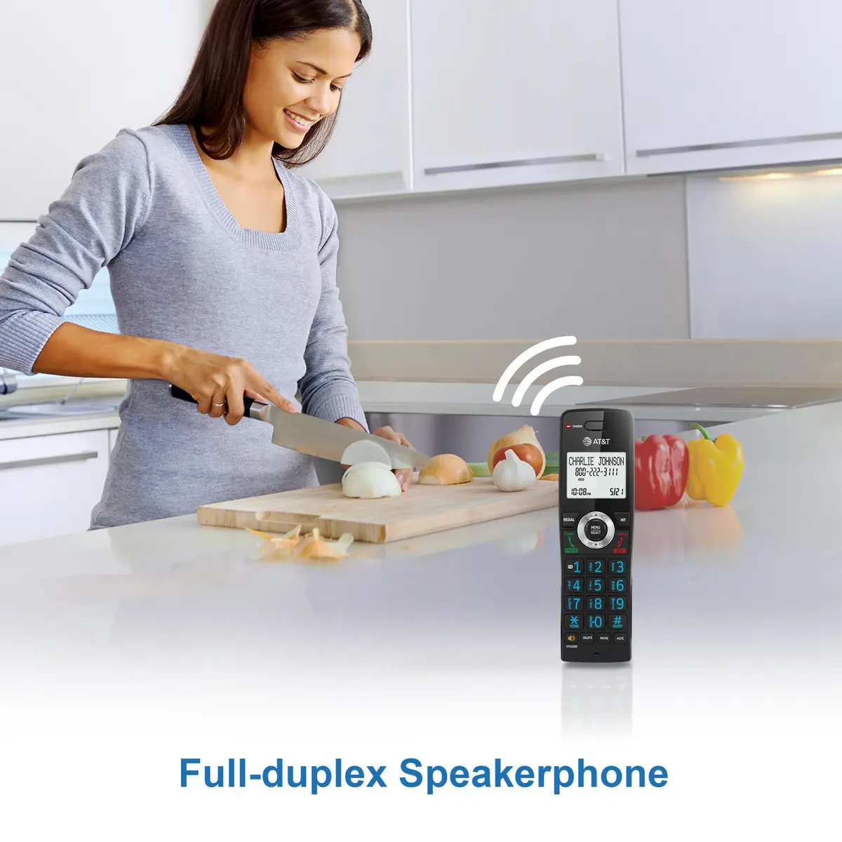 AT&T DECT 6.0 Cordless Phone with Call Block | Marble Finish, 2" Backlit Display, Full-Duplex Speakerphone - view 6