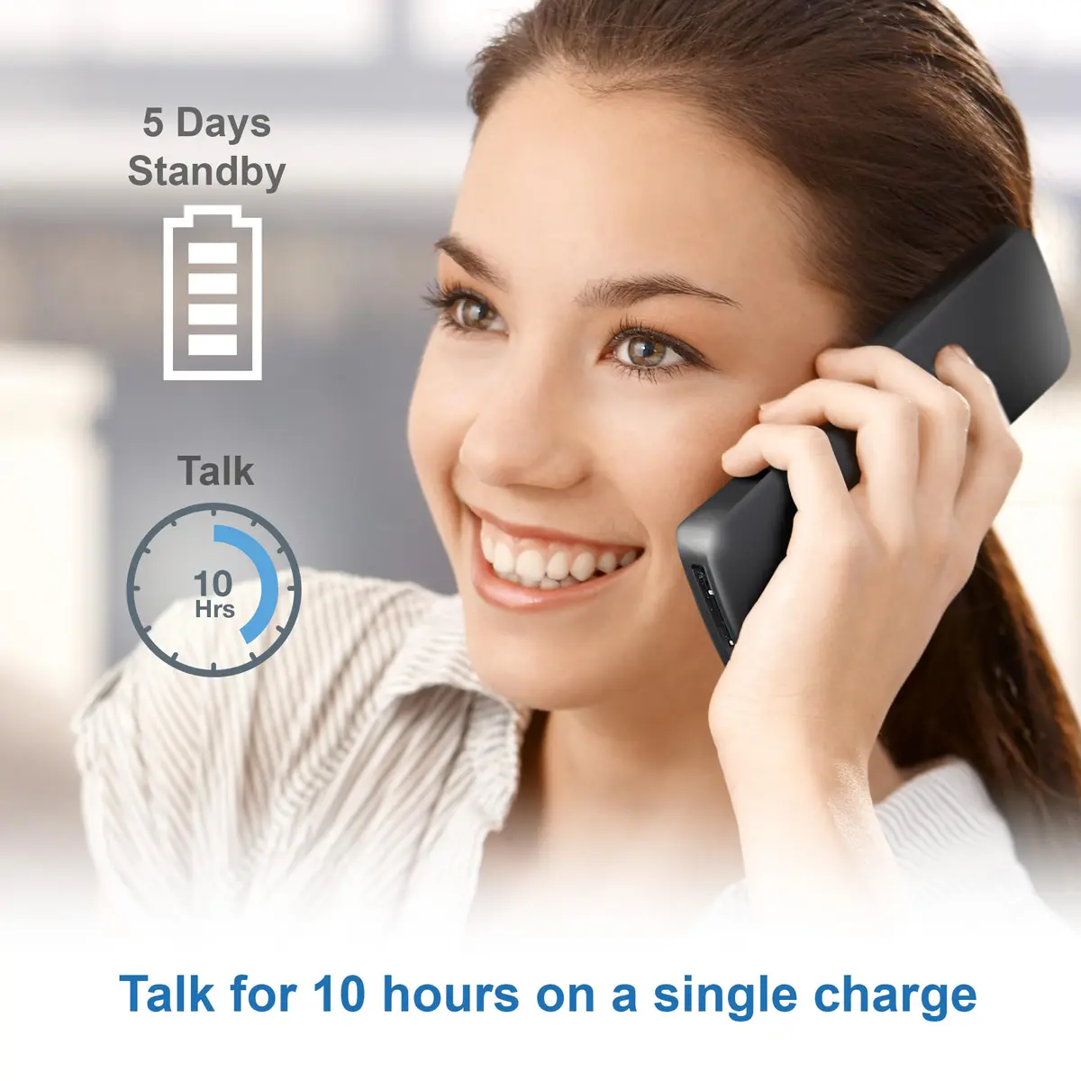AT&T DECT 6.0 Cordless Phone with Call Block | Marble Finish, 2" Backlit Display, Full-Duplex Speakerphone - view 7