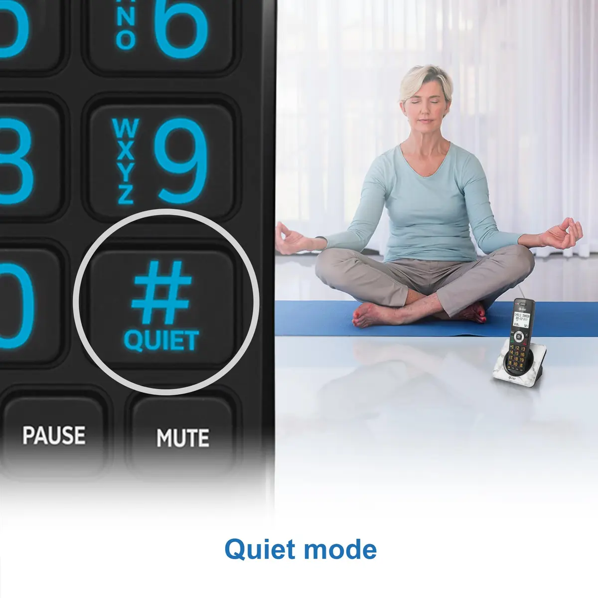 AT&T DECT 6.0 Cordless Phone with Call Block | Marble Finish, 2" Backlit Display, Full-Duplex Speakerphone - view 8