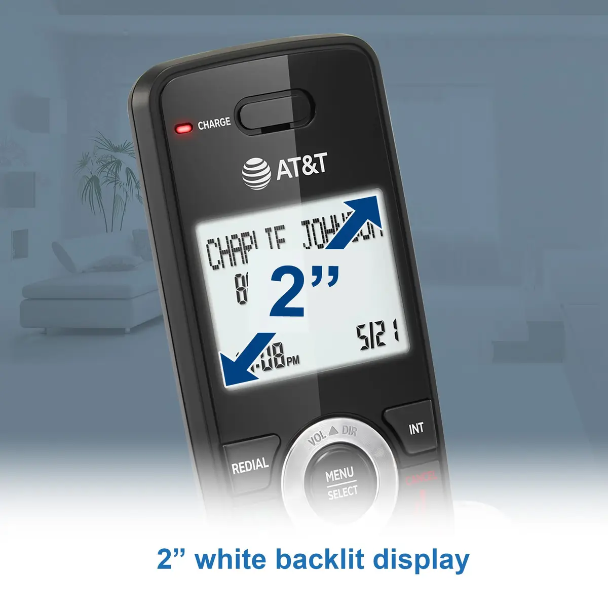 AT&T DECT 6.0 Cordless Phone with Call Block | Marble Finish, 2" Backlit Display, Full-Duplex Speakerphone - view 9