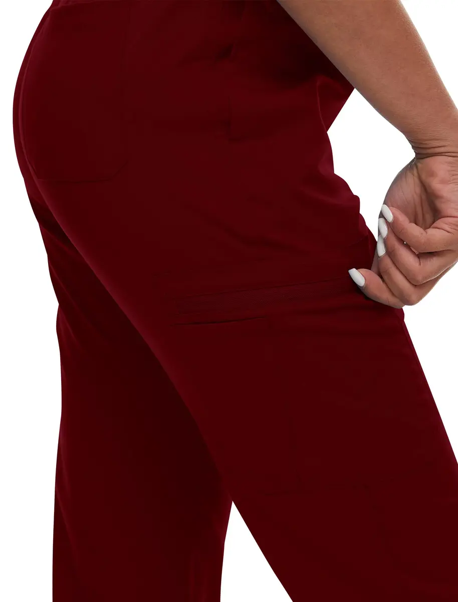 niaahinn Scrub for Women Scrubs Top with Classic V-Neck & Yoga Jogger Pants Medical Nursing Uniform Set (Burgundy, L) - view 5