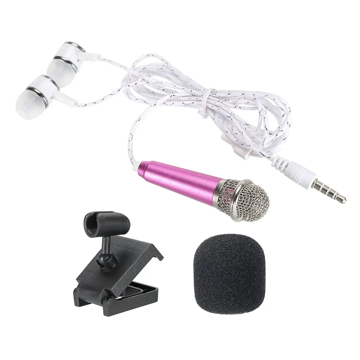 PATIKIL Mini Microphone Portable Vocal Microphone Rose Red | Voice Recording & Singing - main product image
