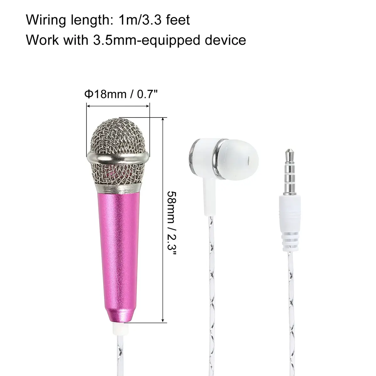 PATIKIL Mini Microphone Portable Vocal Microphone Rose Red | Voice Recording & Singing - view 2