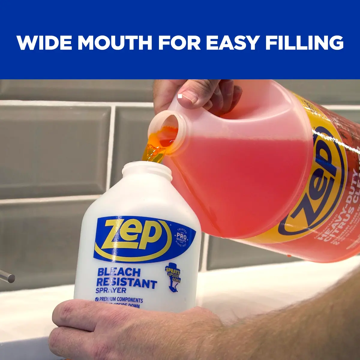 Zep Bleach Resistant Sprayer 32oz | Adjustable Nozzle, 30ft Stream, Commercial & Residential Use - view 4