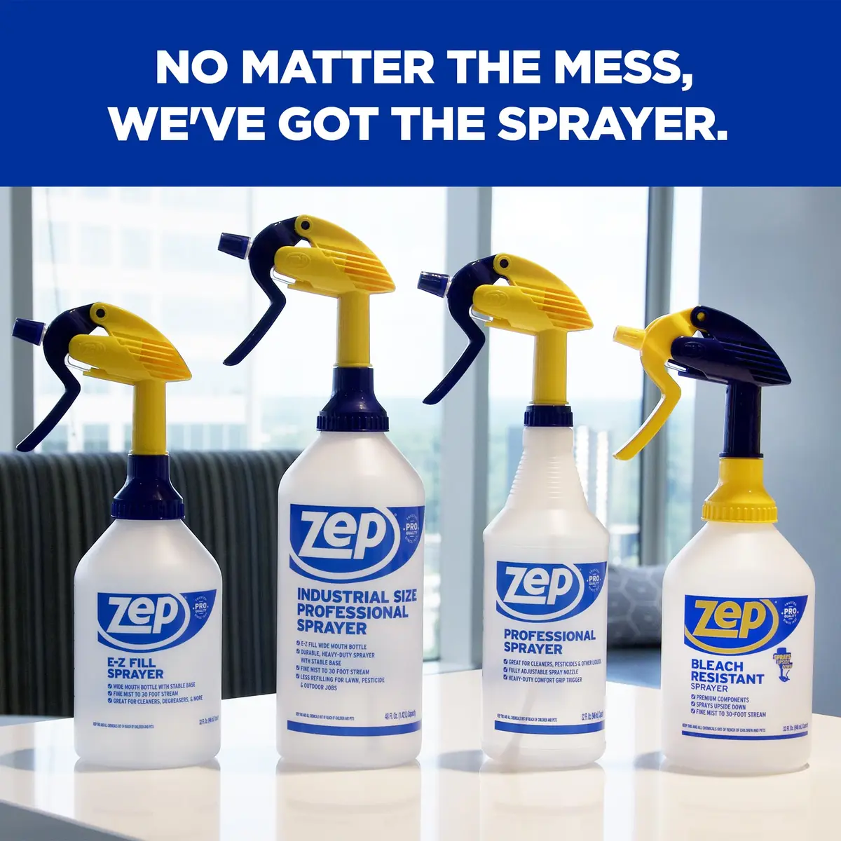 Zep Bleach Resistant Sprayer 32oz | Adjustable Nozzle, 30ft Stream, Commercial & Residential Use - view 6