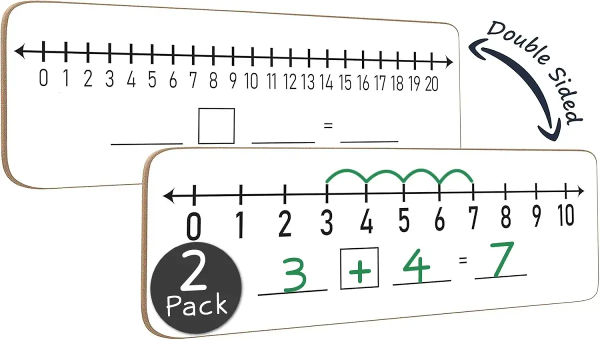Scribbledo Dry Erase Number Line Board 12x4 Inches (30.5x10.2 cm) 2 Pack | Math Practice for Grades 1-3 - view 9